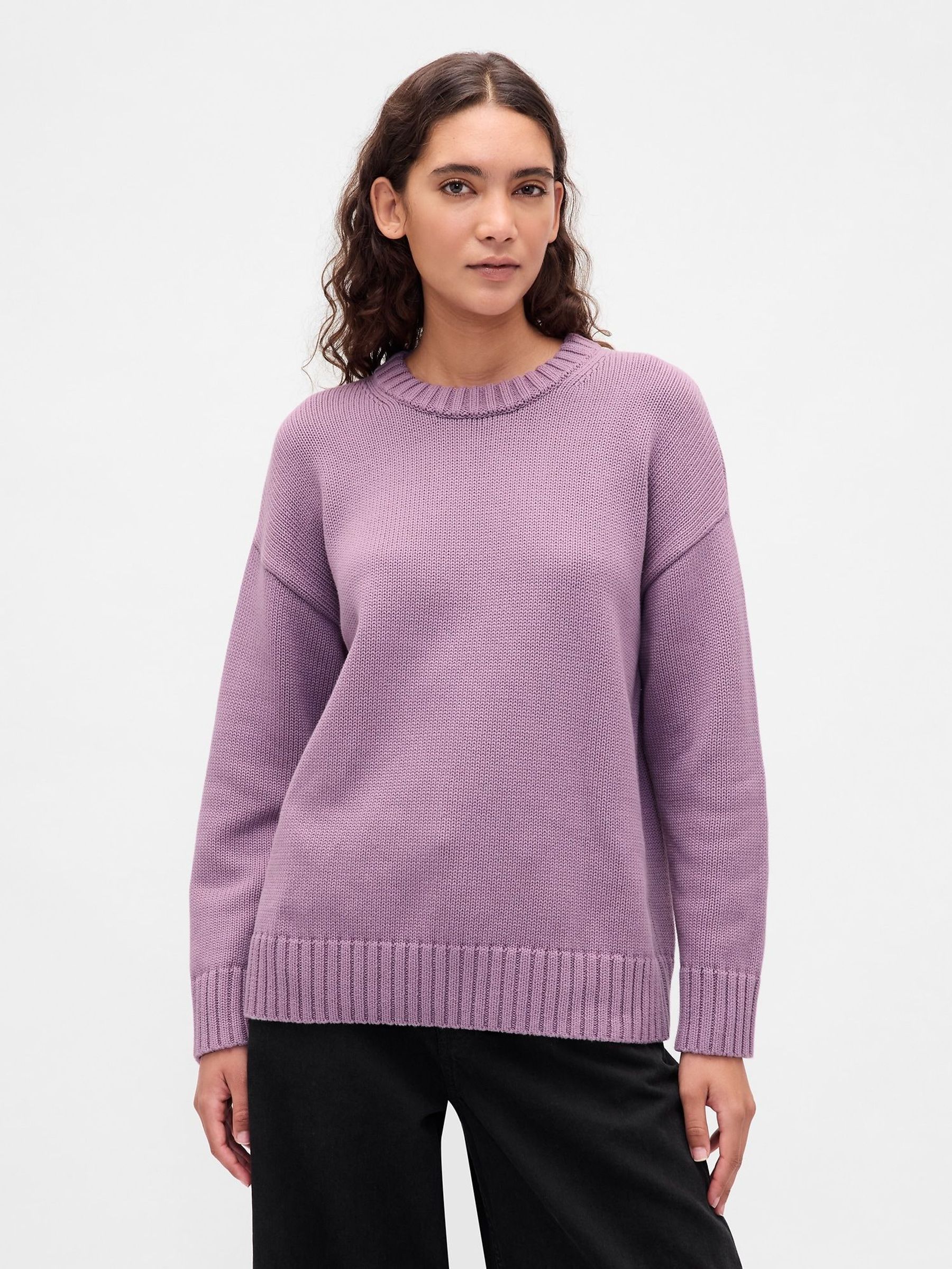 Purple Cotton Oversized Jumper (H66747) | £45