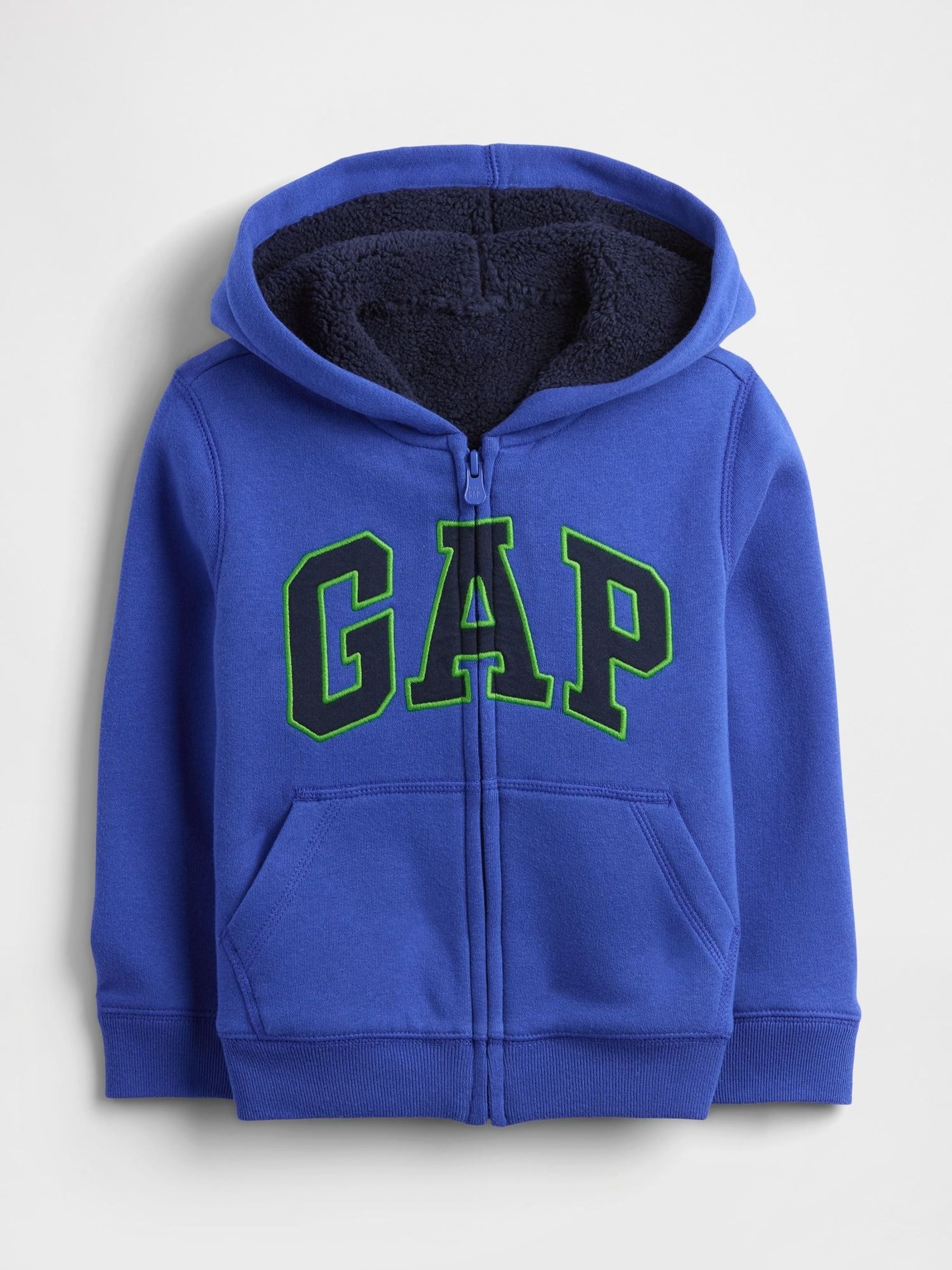 Blue Logo Sherpa Zip Hoodie (6mths-5yrs) (H66777) | £25