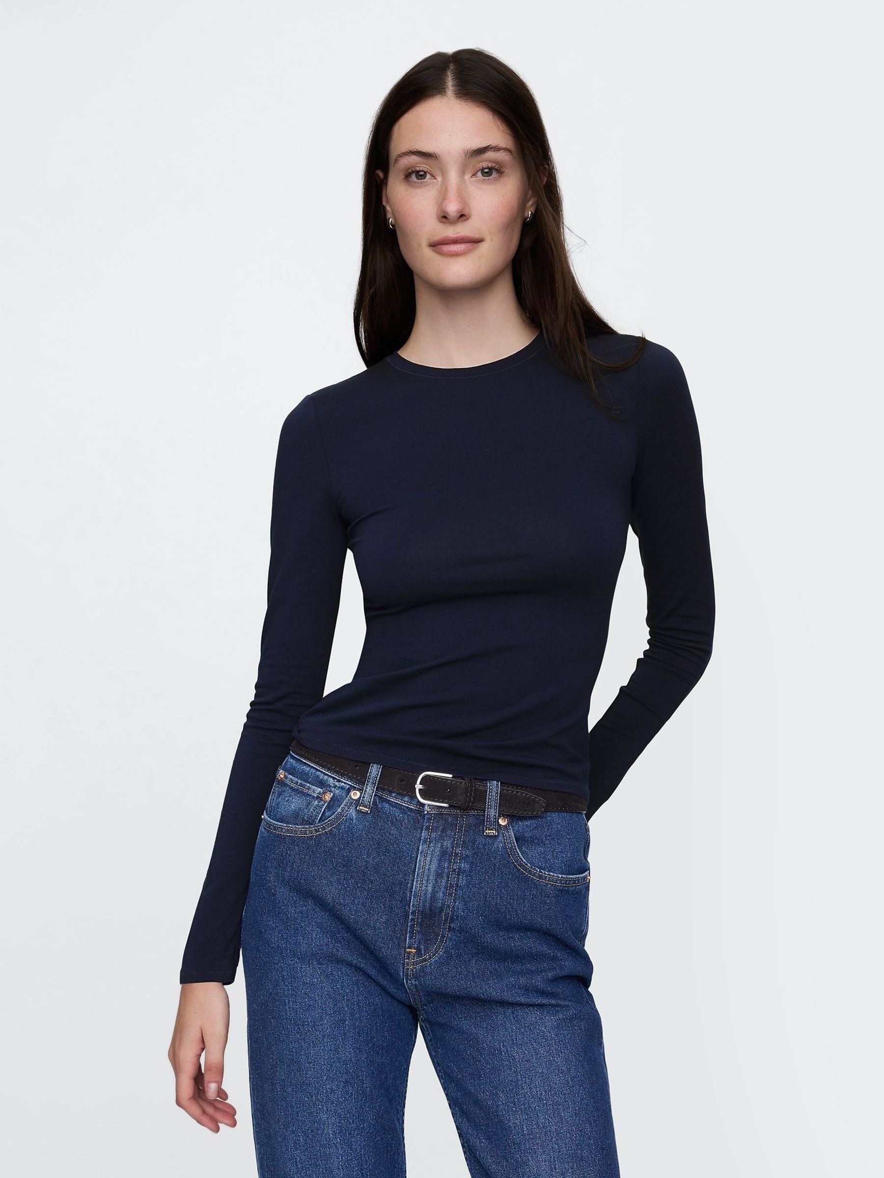 Navy Blue CloseKnit Jersey Short Sleeve T-Shirt (H66781) | £14