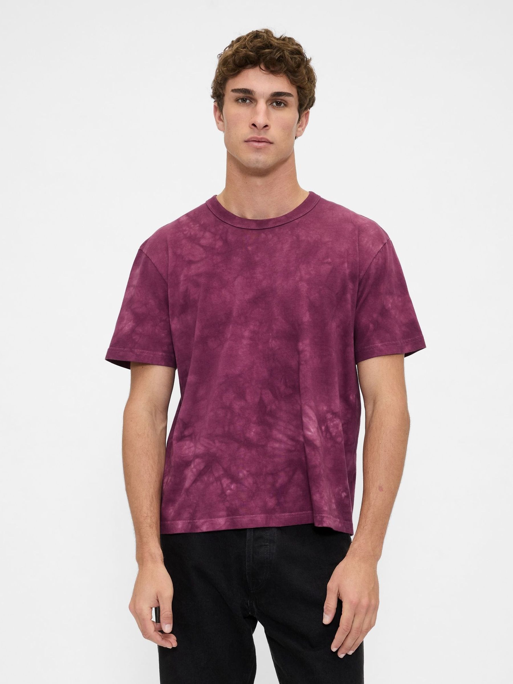 Purple Tie-Dye Original Crew Neck Short Sleeve T-Shirt (H66807) | £18