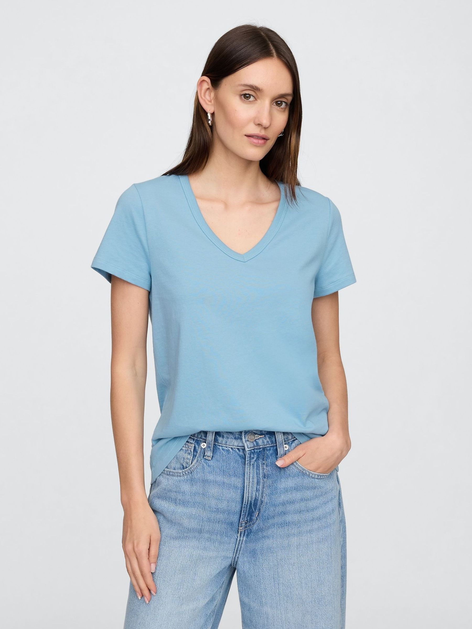 Blue Favourite V-Neck Short Sleeve T-Shirt (H66815) | £12