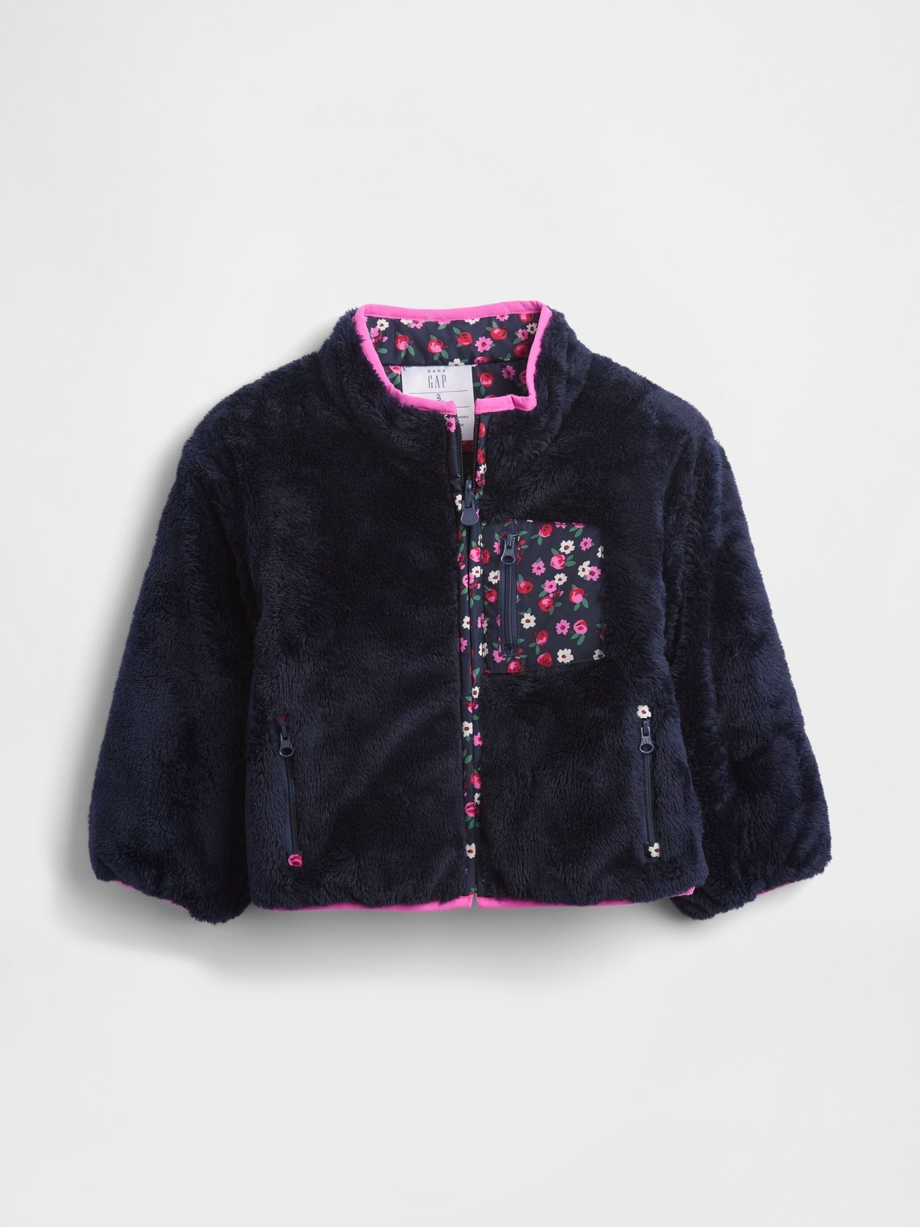 Navy Blue Lightweight Sherpa Reversible Jacket (H66823) | £50