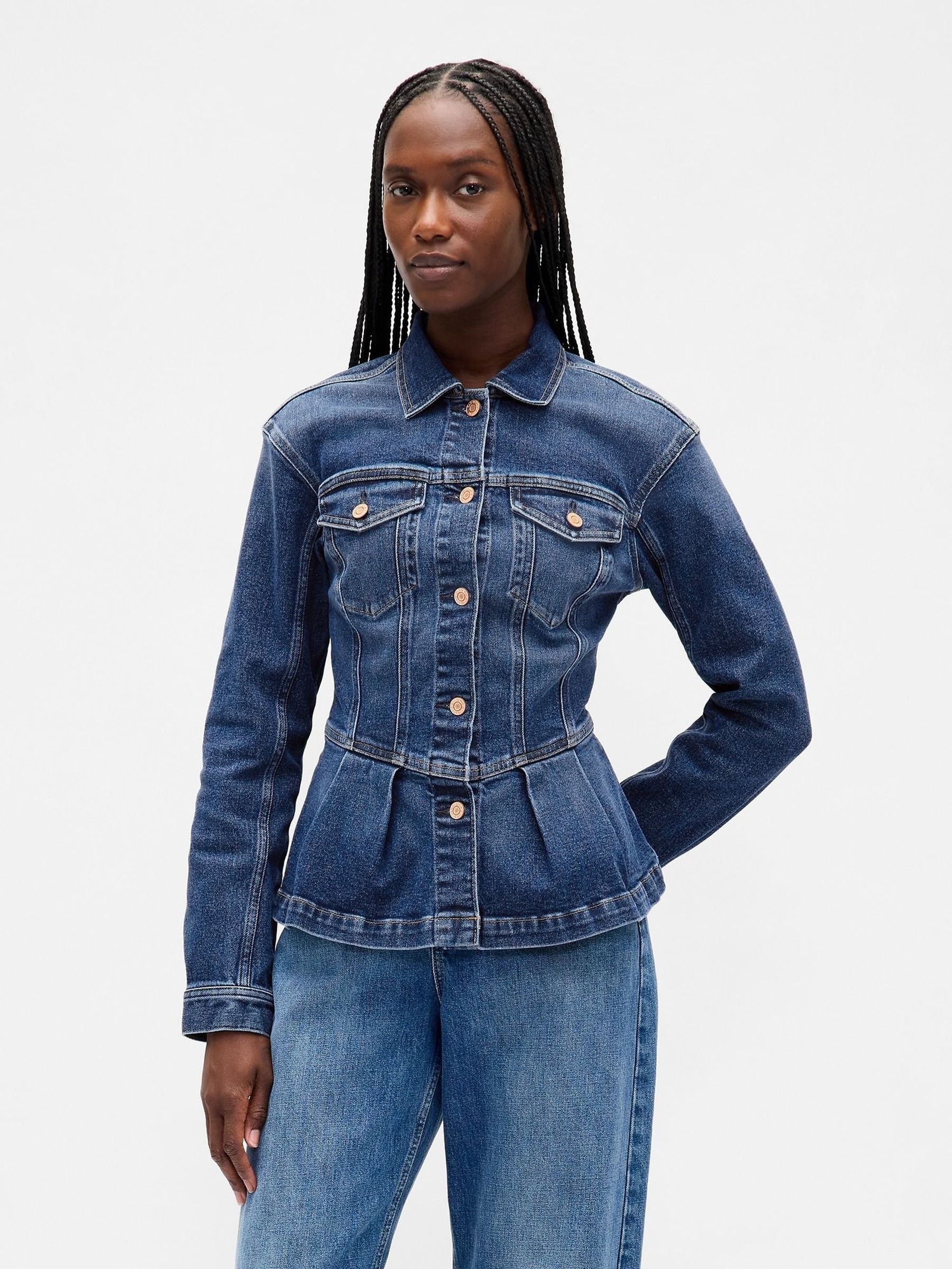 Blue Peplum Denim Jacket (H66847) | £75