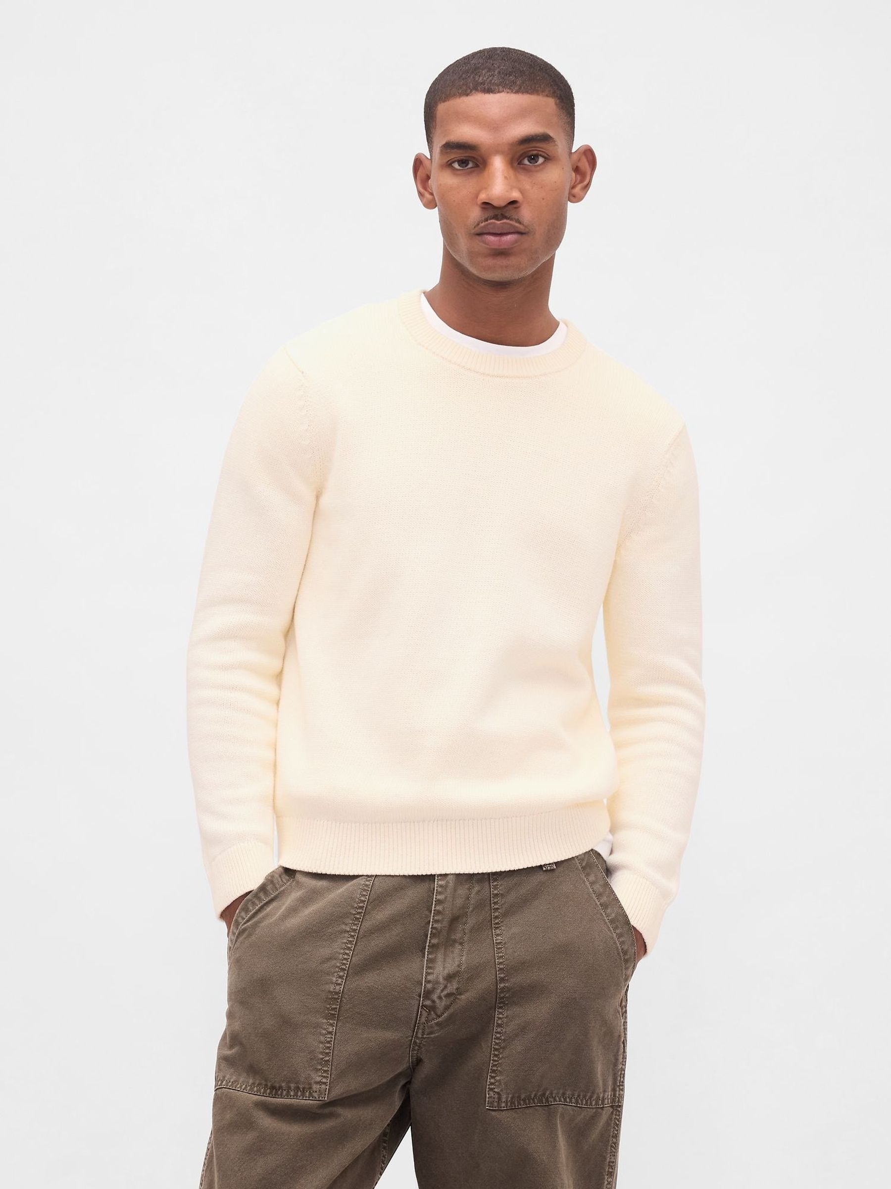 Cream Classic Crew Neck Jumper (H66852) | £35