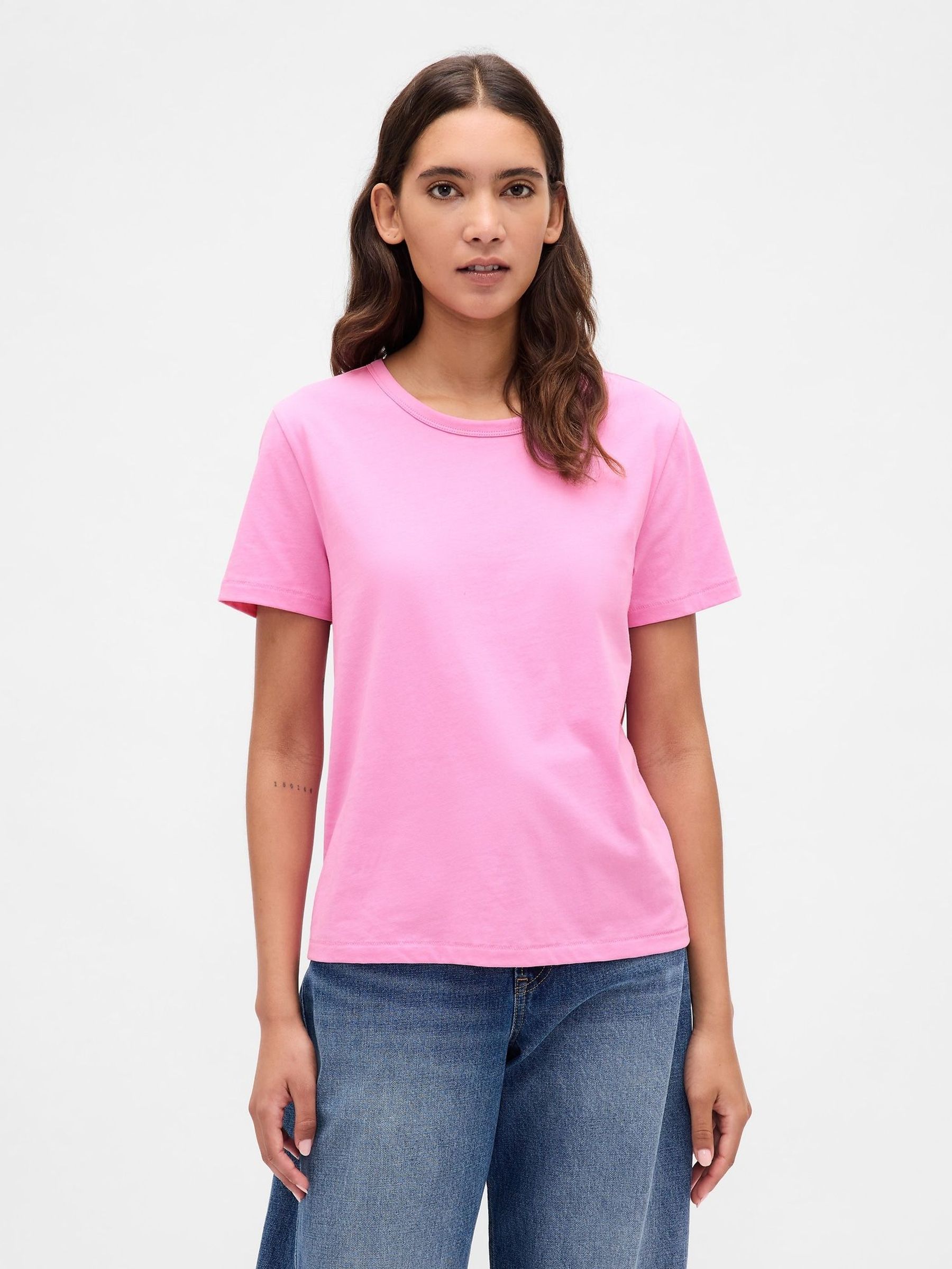 Pink Vintage Soft Crew Neck Short Sleeve T-Shirt (H66855) | £14