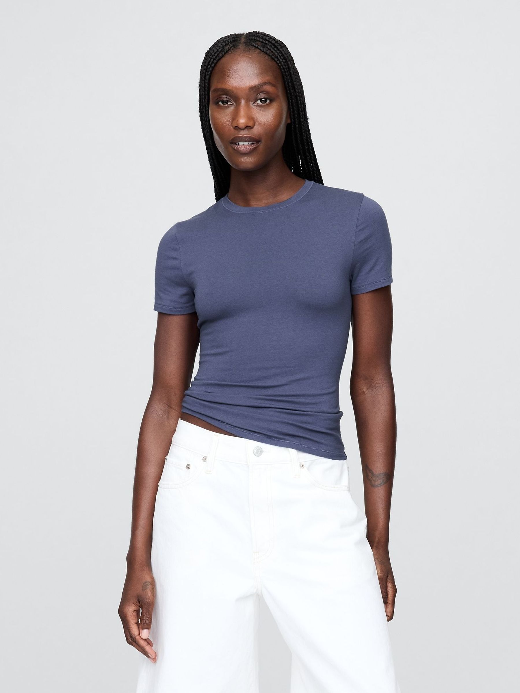 Blue CloseKnit Jersey Short Sleeve T-Shirt (H66867) | £12