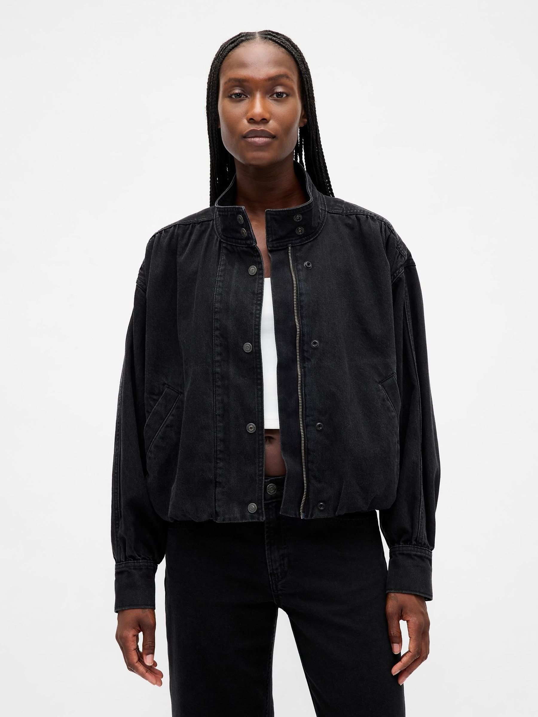 Black Denim Bubble Jacket (H66875) | £75
