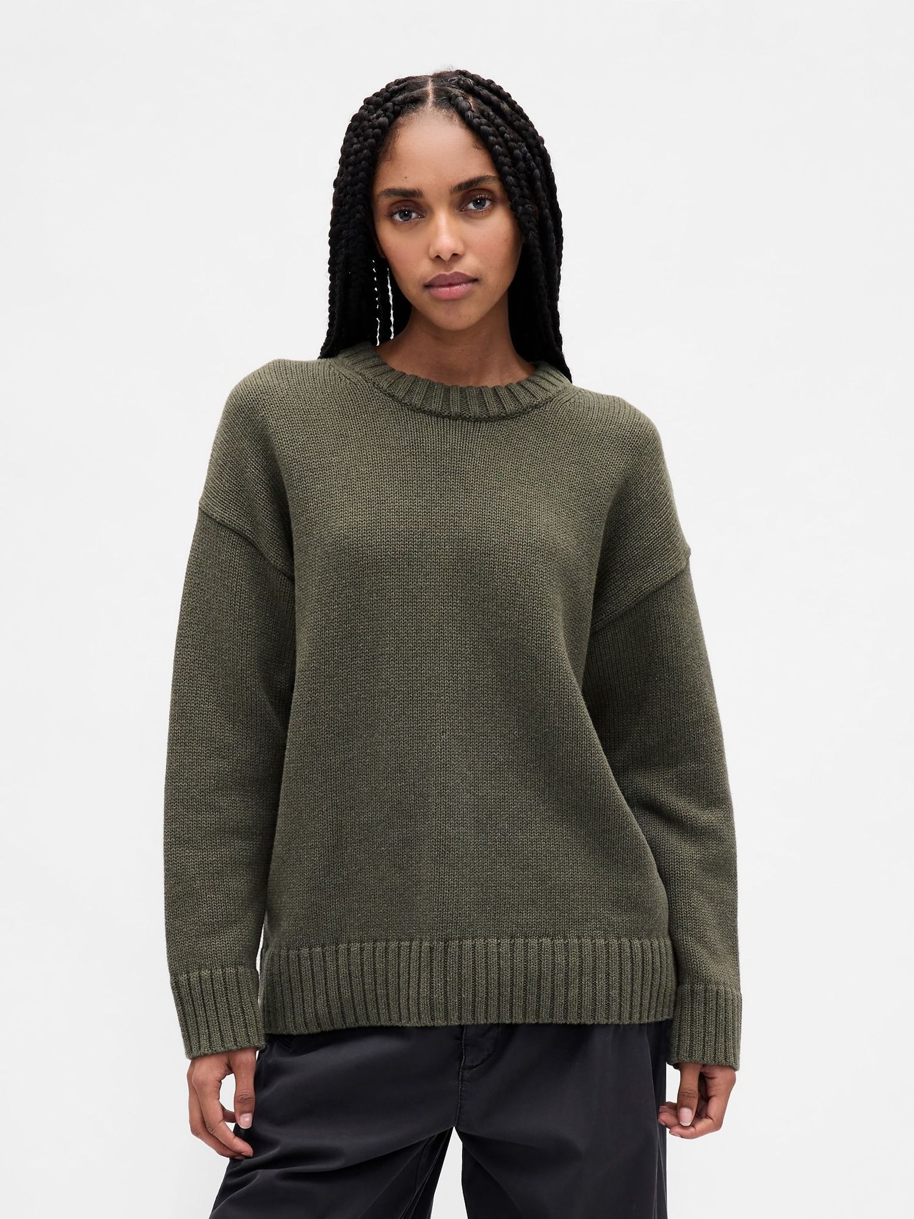 Green Cotton Oversized Jumper (H66890) | £45