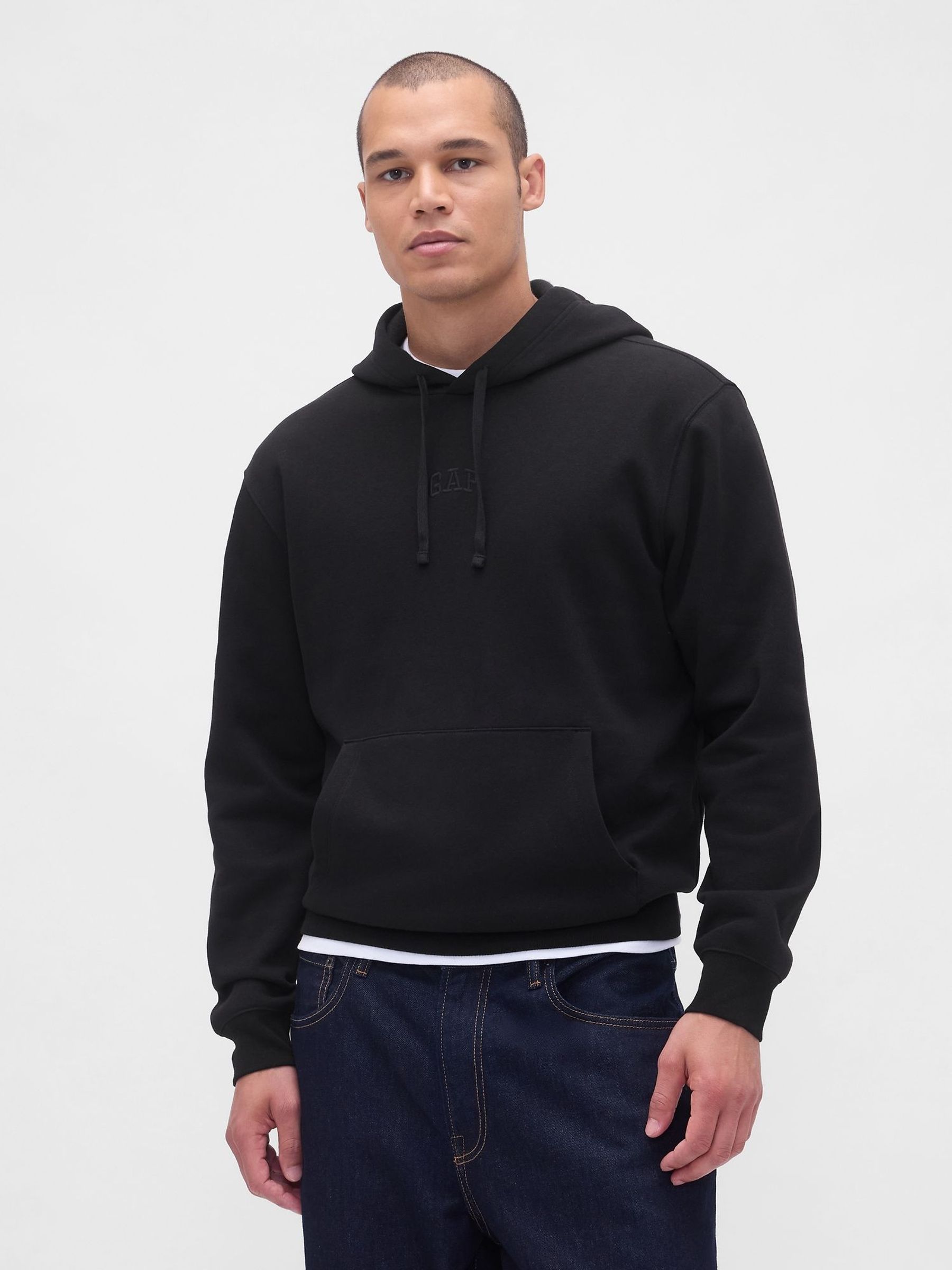 Black Relaxed Mini-Logo Hoodie (H66897) | £35