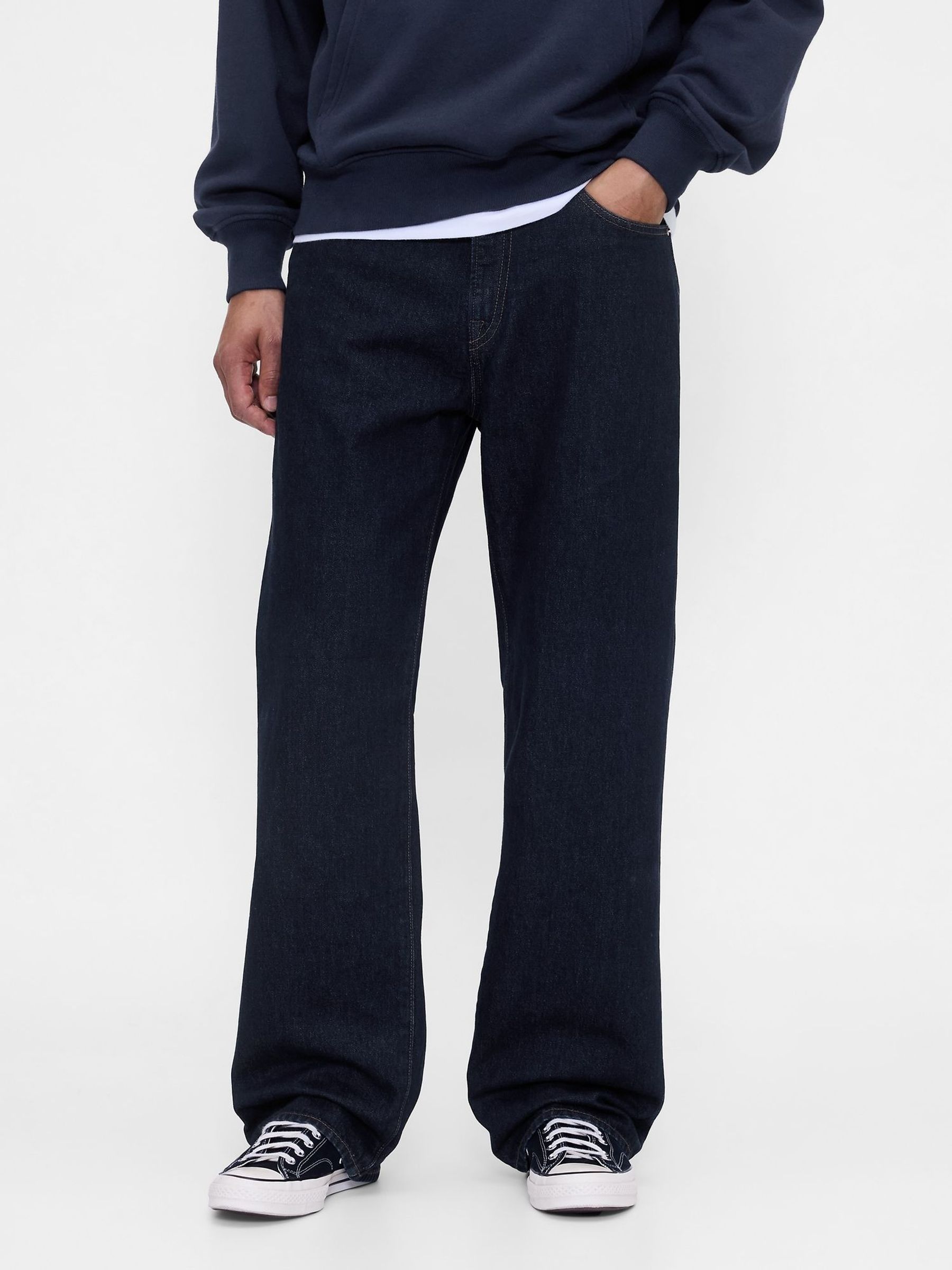 Dark Indigo Blue 90s Loose Jeans (H66939) | £50
