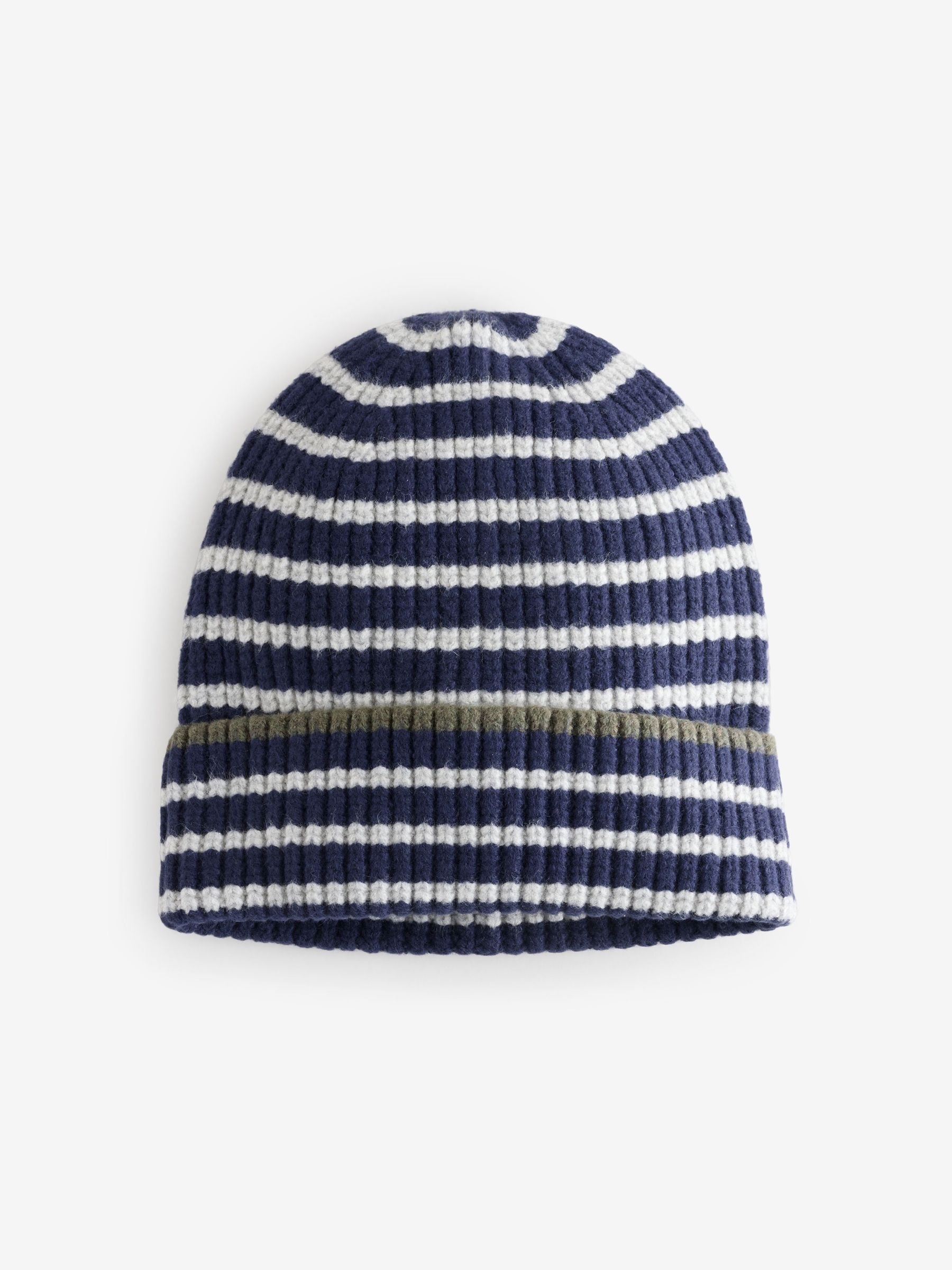 Blue CashSoft Stripe Beanie (H66940) | £14