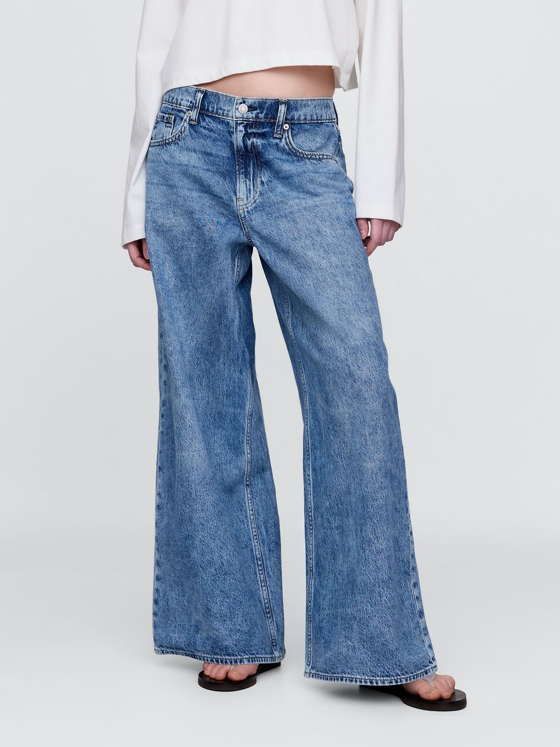 Blue Low Slung Extra Baggy Jeans (H66948) | £50