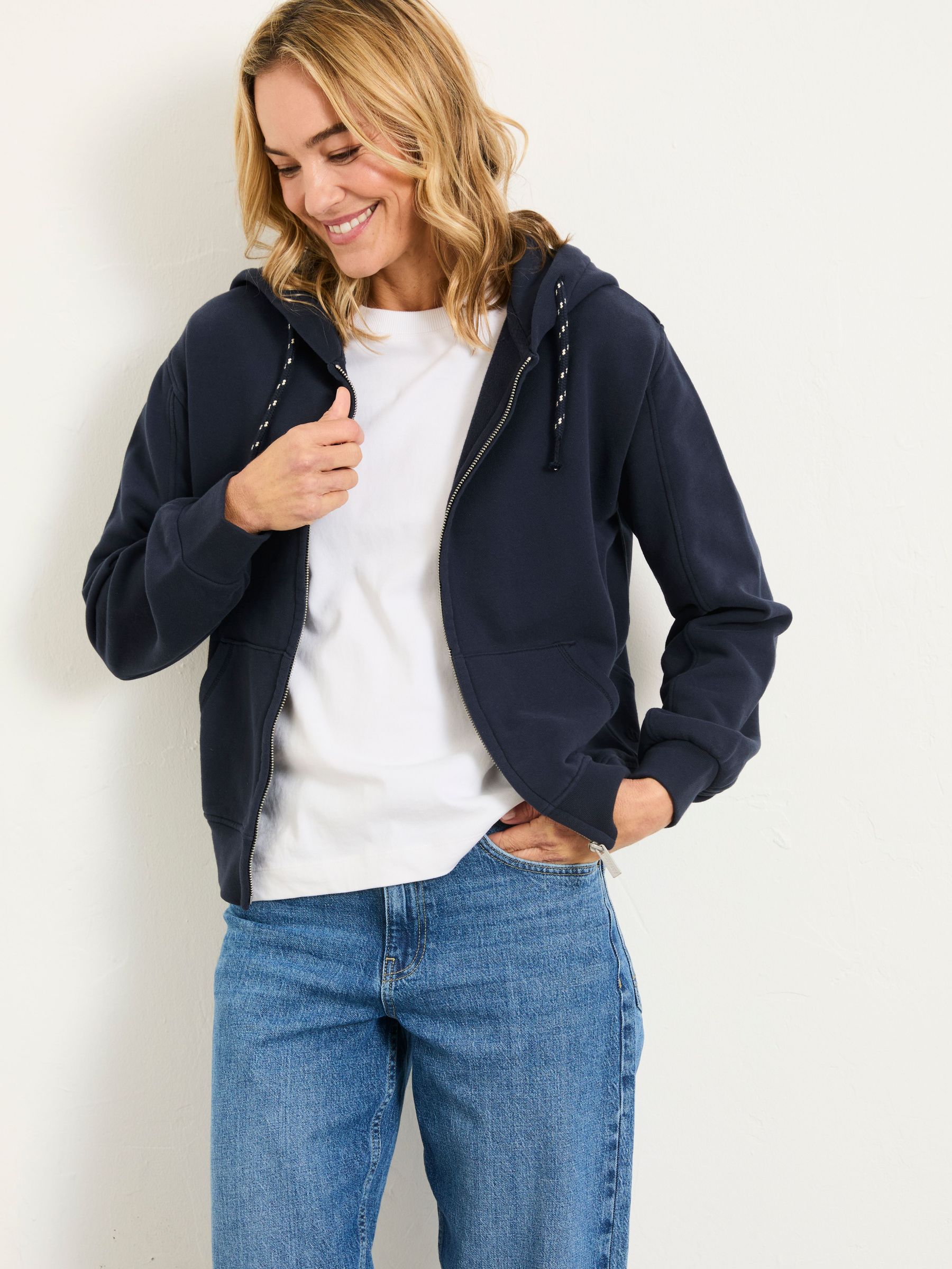 Flora Blue Navy Zip Through Hoodie (H67845) | £49.50