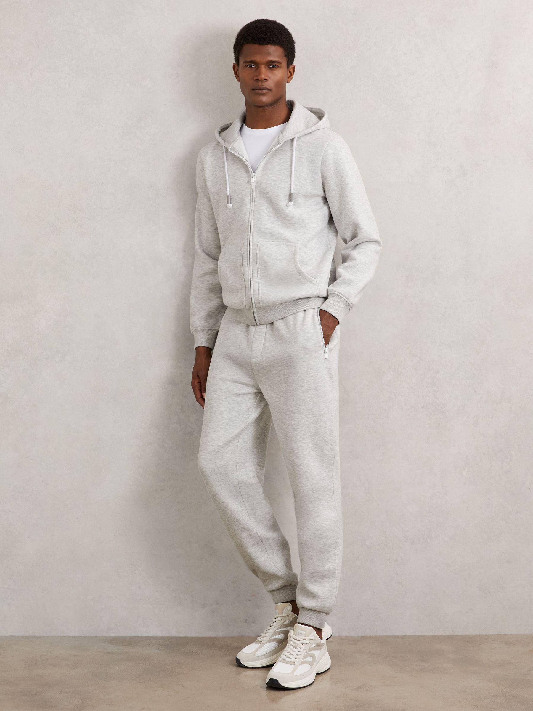 Cotton-Blend Drawstring Joggers in Grey (H68151) | £88