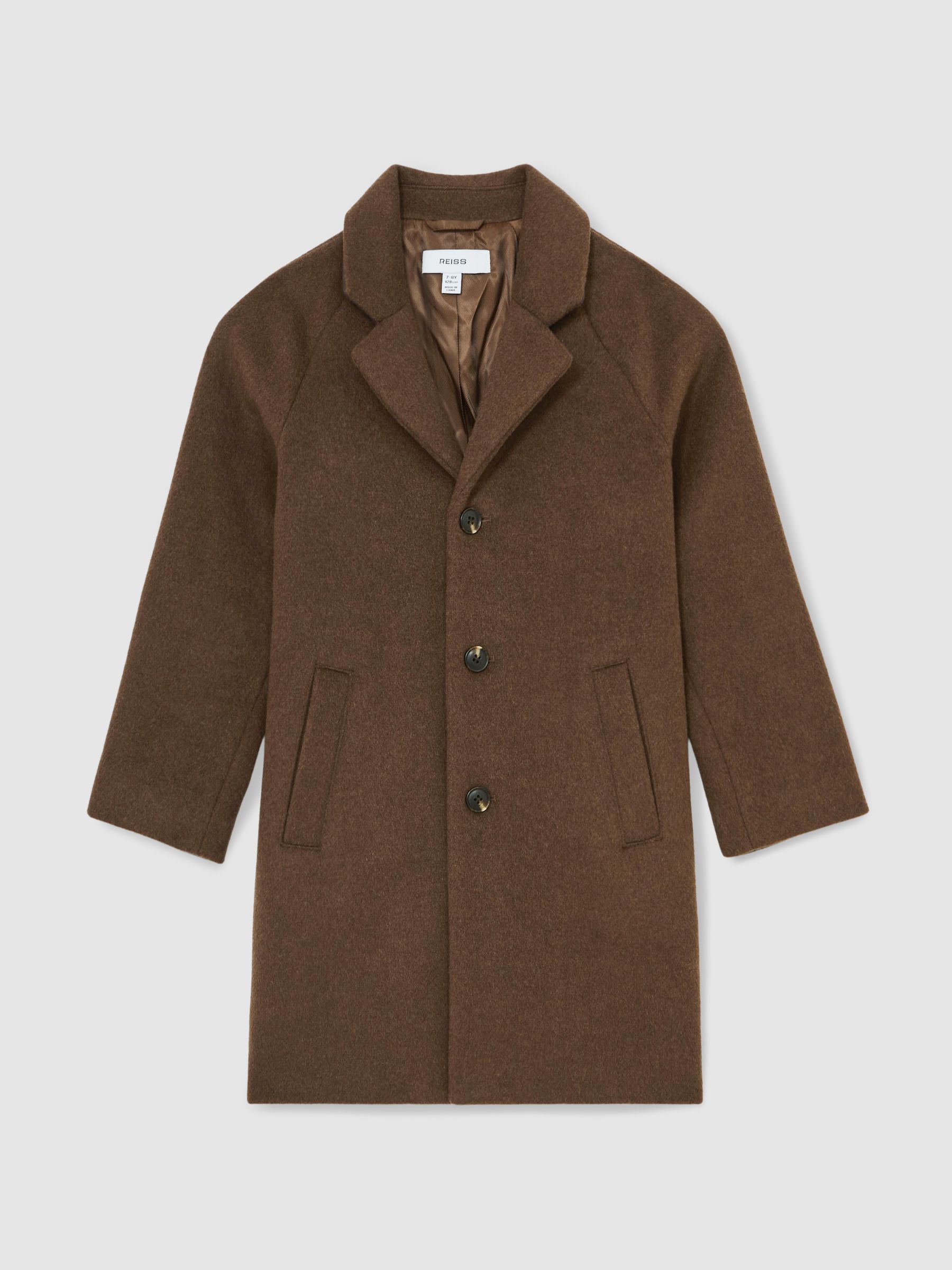 Wool-Blend Raglan-Sleeve Overcoat in Light Brown (H68170) | £118