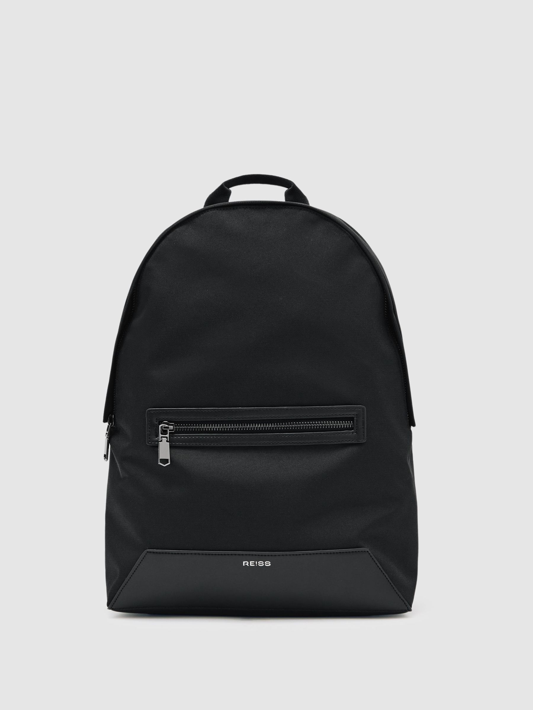 Woven Zipped Backpack in Black (H68284) | £98