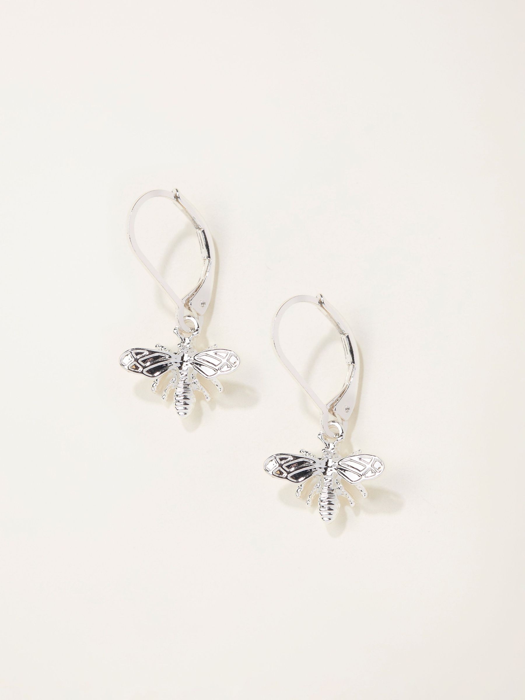 Silver Tone Bee Drop Earrings (H68334) | £10.50