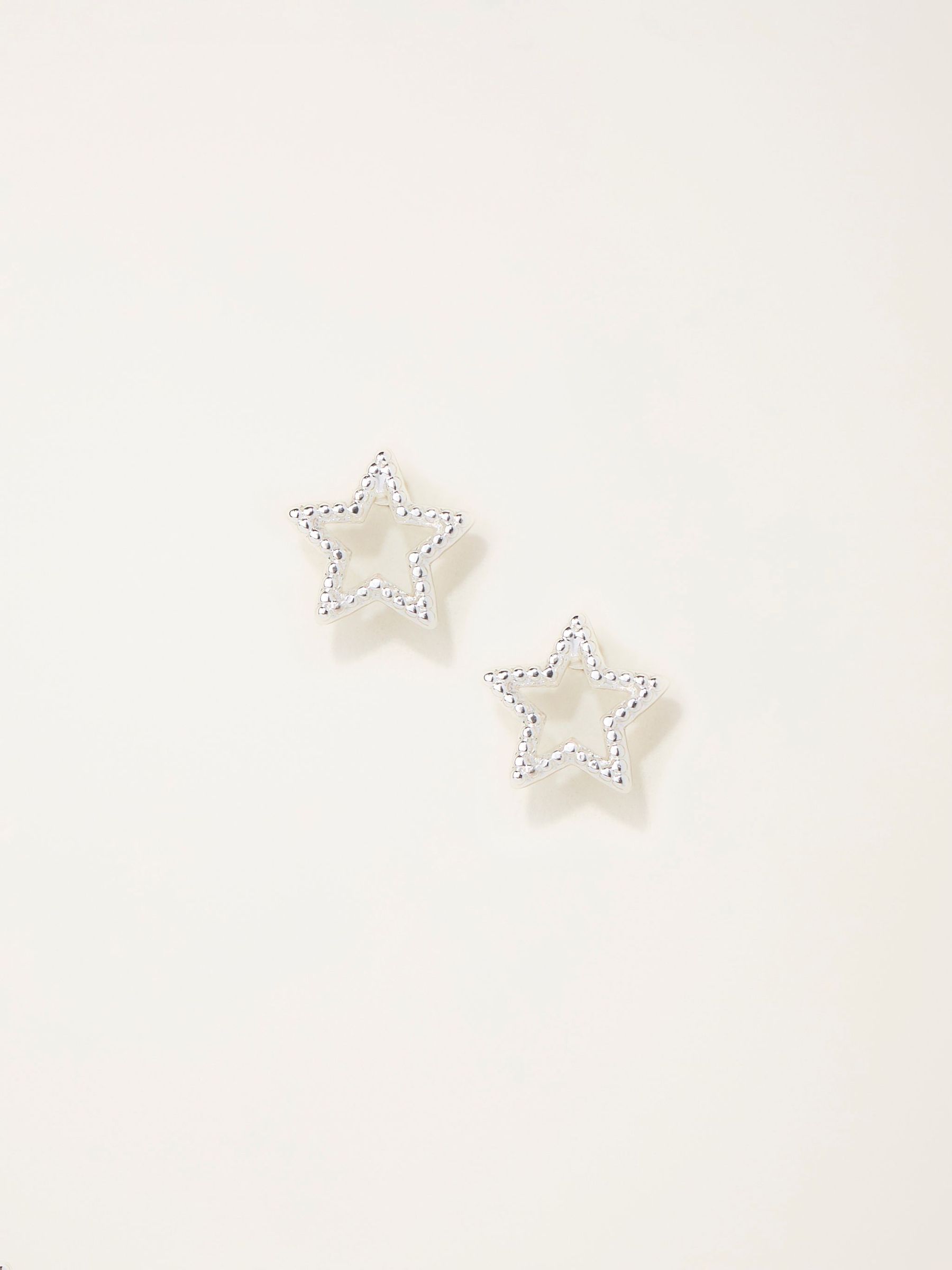 Silver Tone Star Stud Earrings (H68340) | £8.50