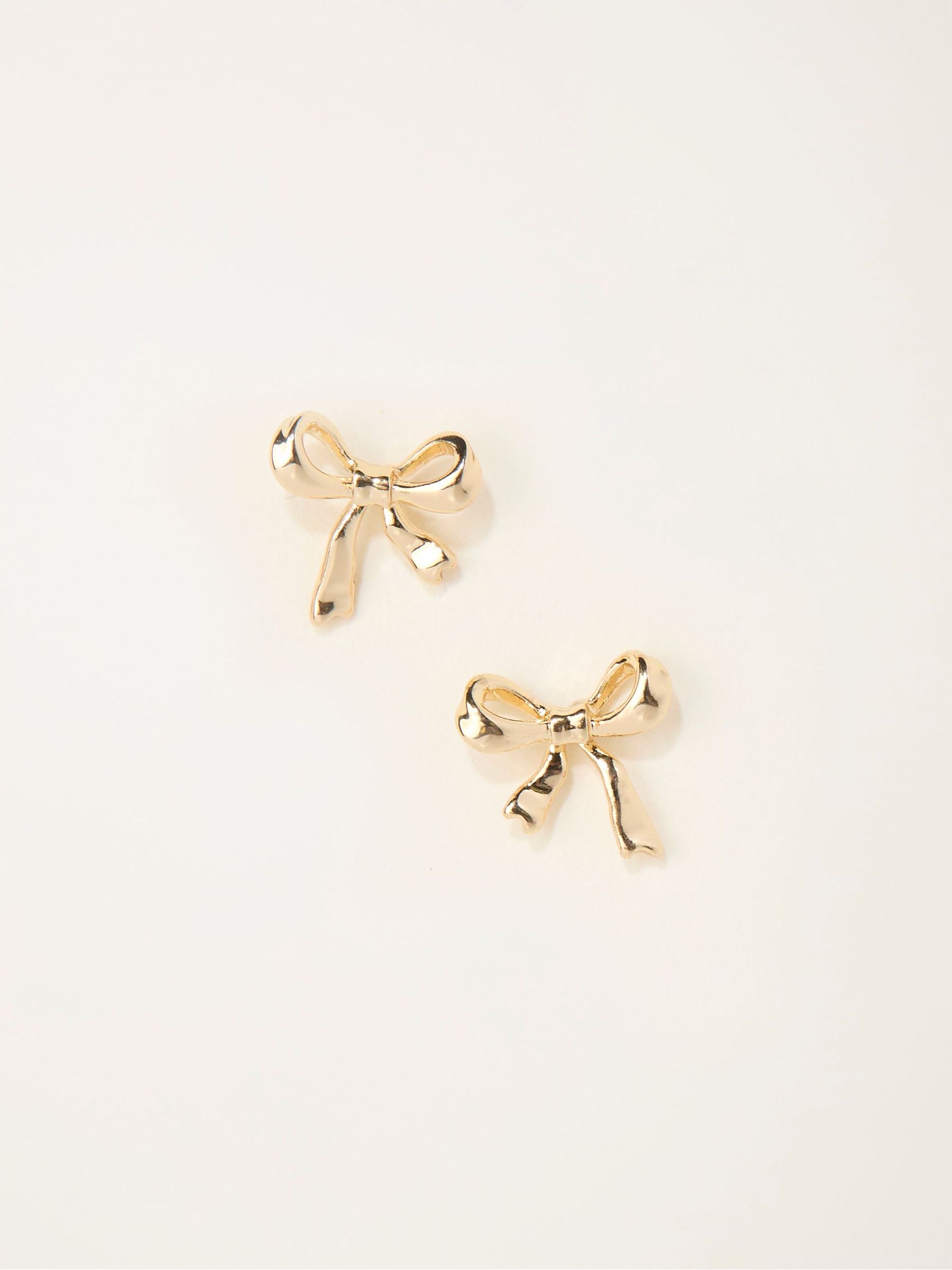 Gold Tone Bow Stud Earrings (H68347) | £8.50