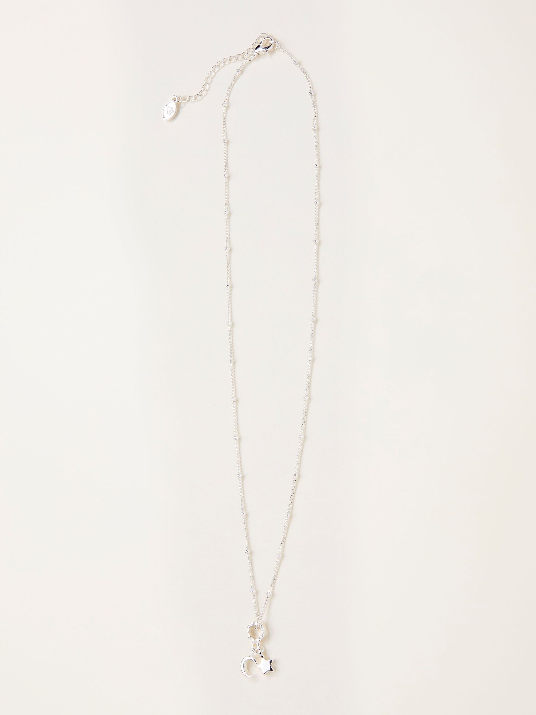 Silver Tone Star and Moon Necklace (H68366) | £14.50