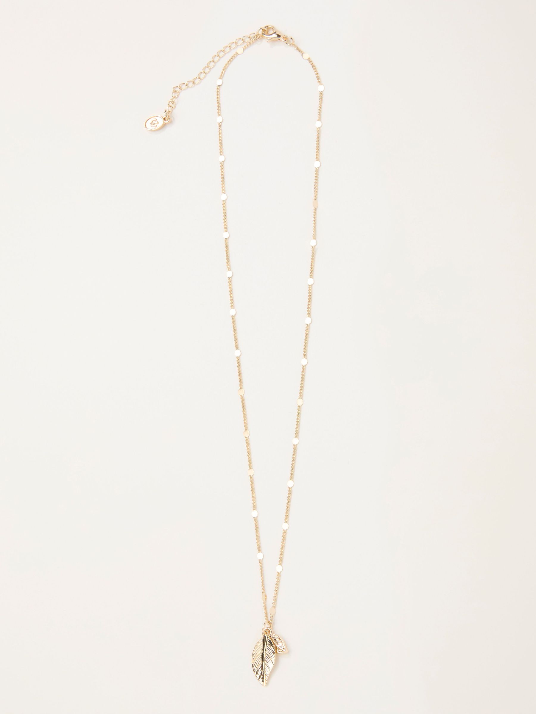 Gold Tone Leaf Charm Necklace (H68370) | £14.50