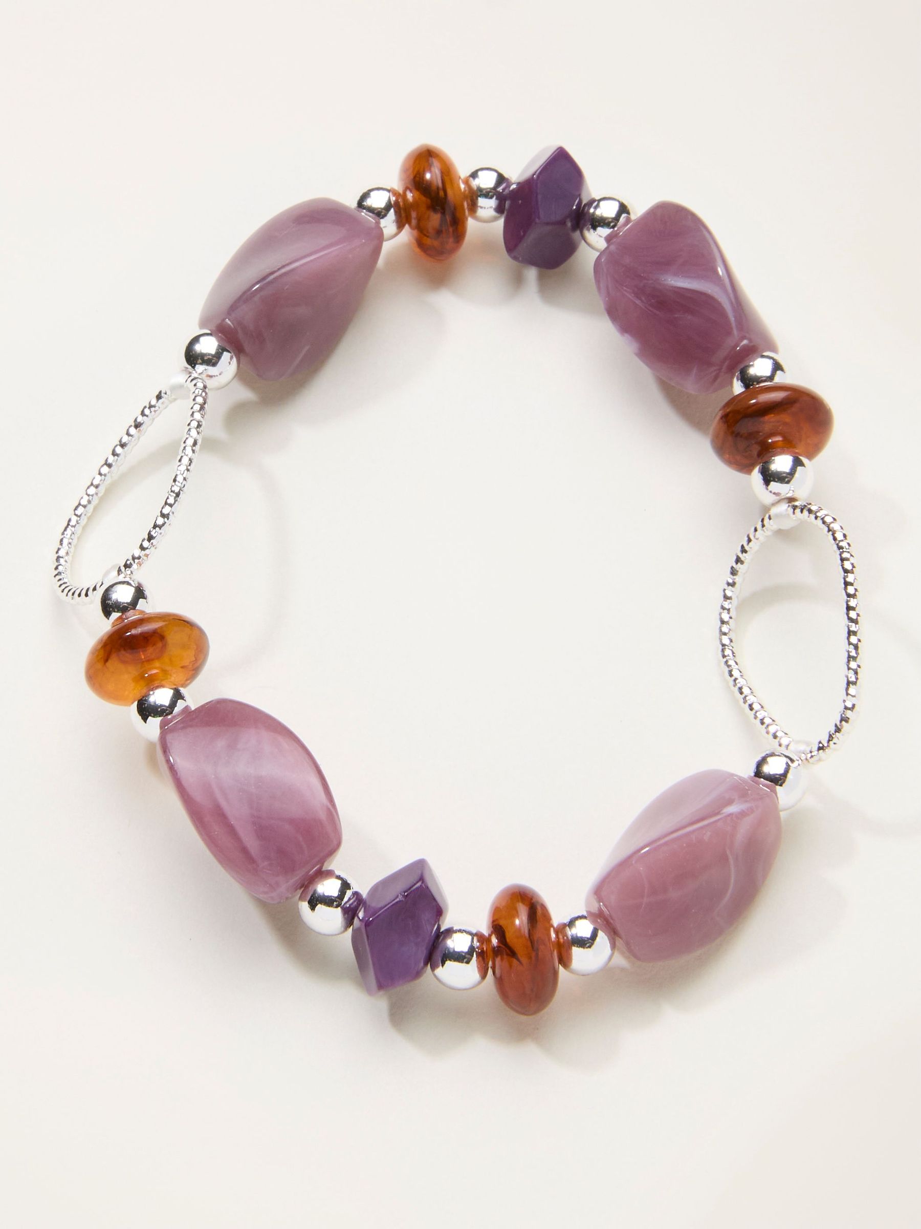 Purple Beaded Stretch Bracelet (H68380) | £14.50