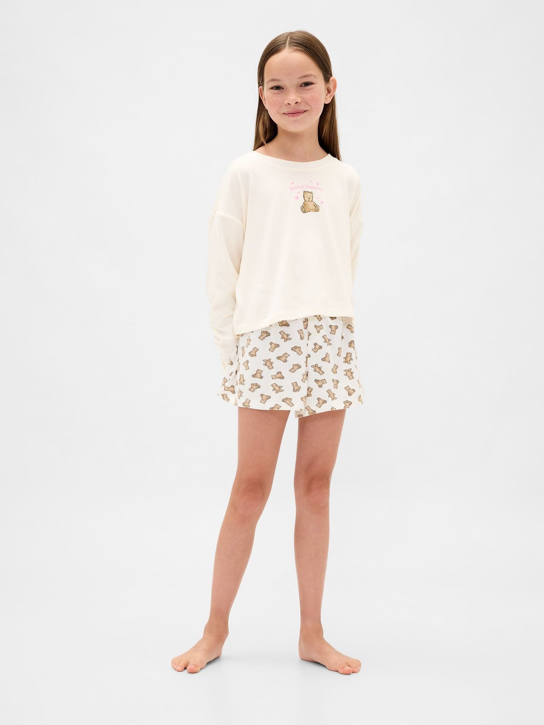 Cream Pyjama Short Set (6-13yrs) (H68407) | £25