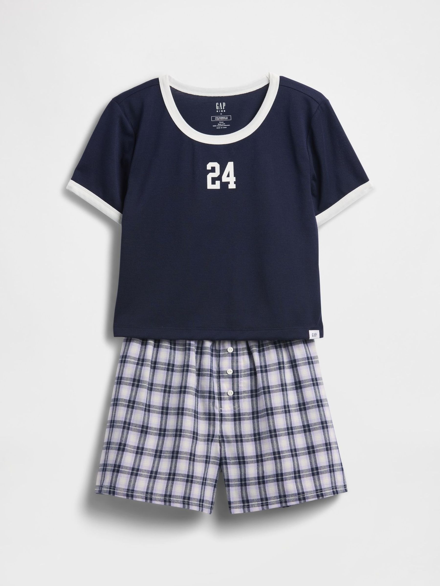 Blue Recycled Pyjama Short Set (6-13yrs) (H68430) | £25