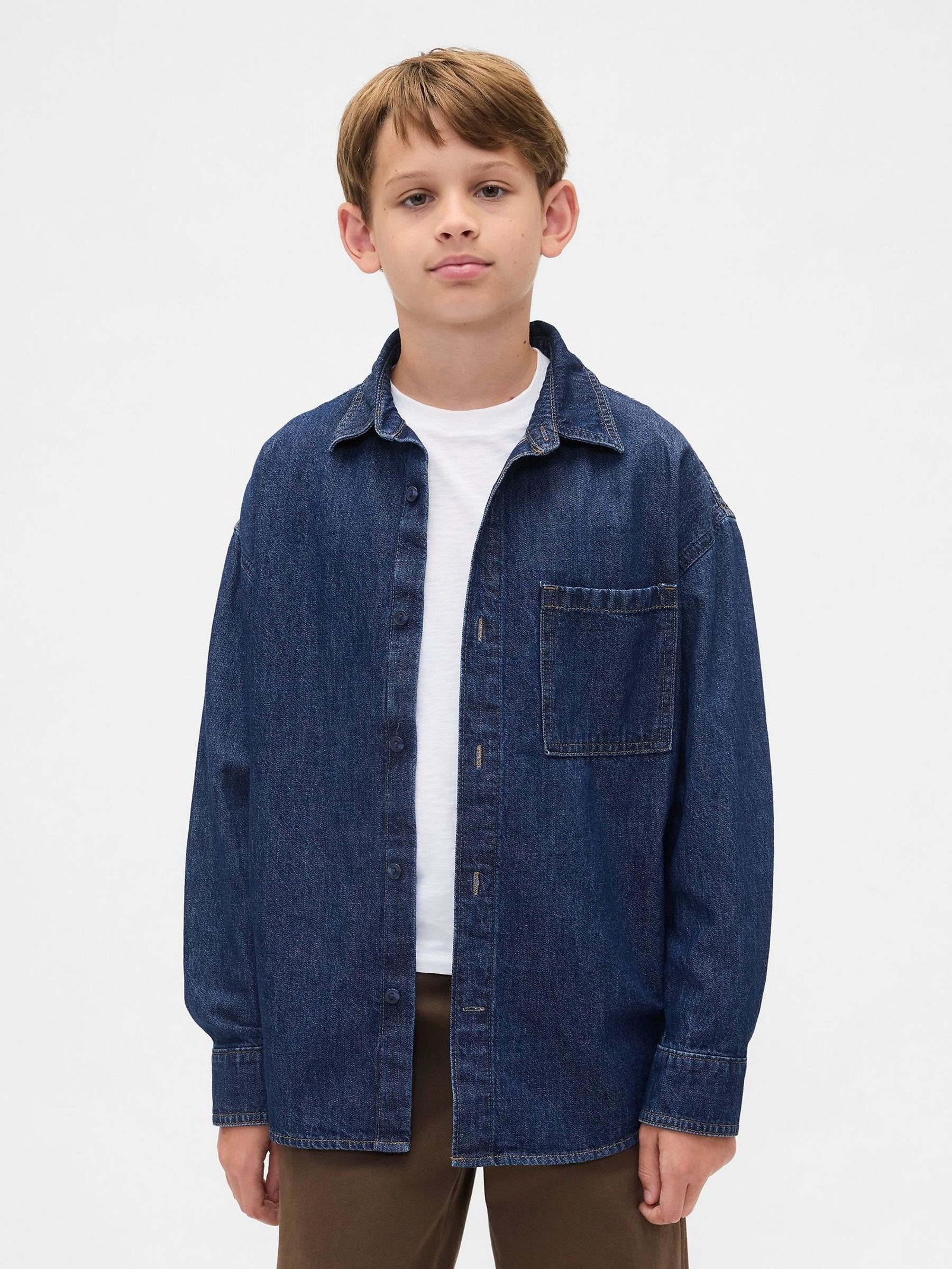 Blue Oversized Denim Shirt (4-13yrs) (H68451) | £30