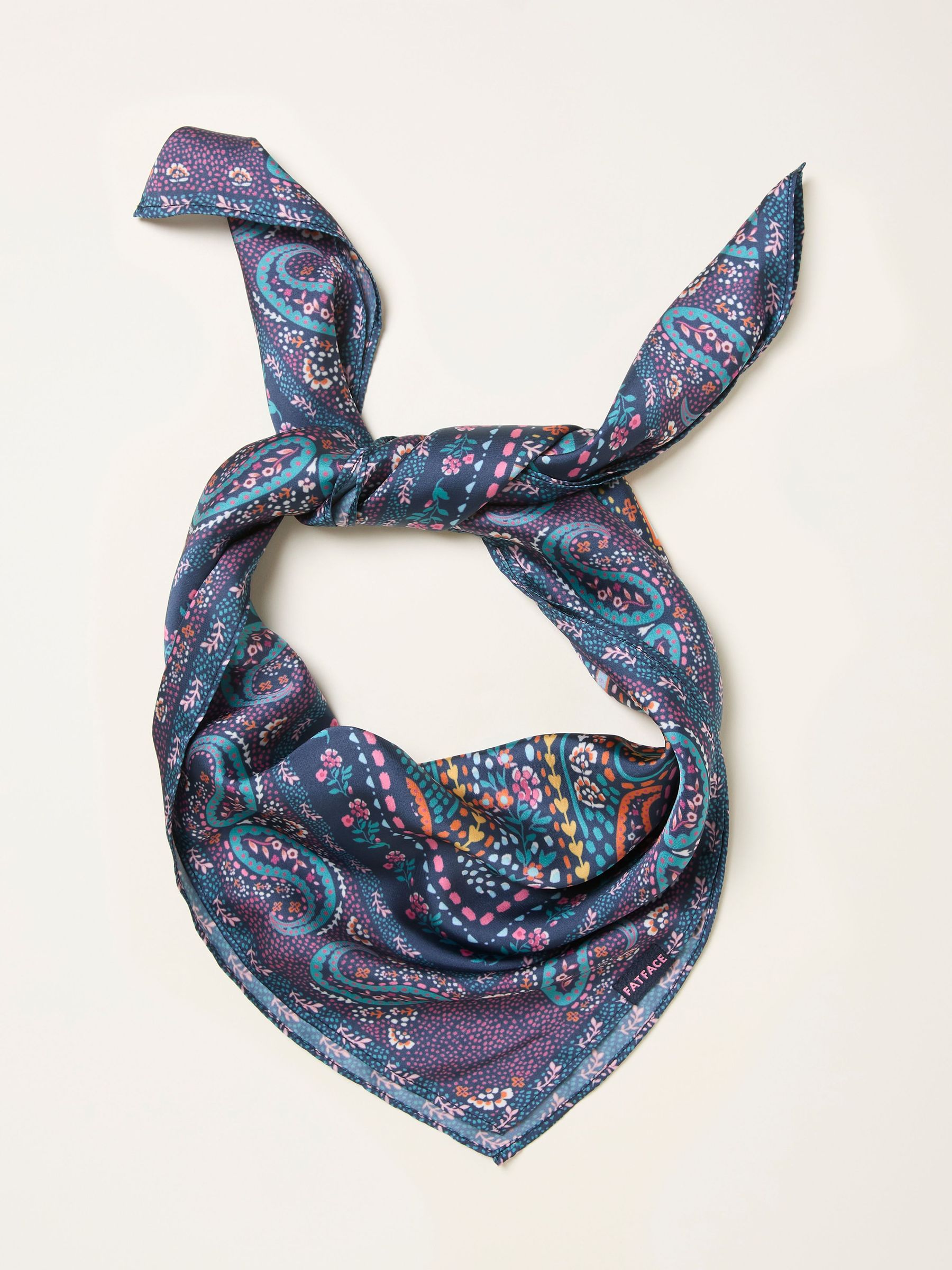 Navy Satin Mosaic Hair Scarf (H69025) | £14.50