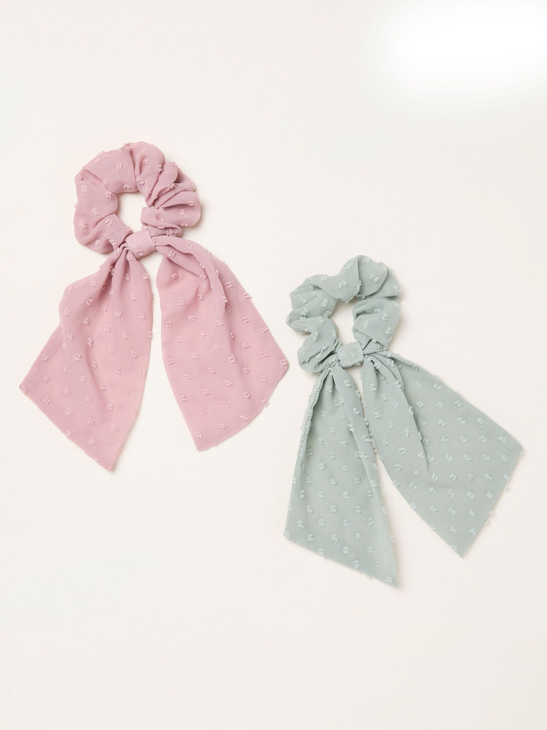 Multi 2 Pack Dobby Tie Scrunchies (H69033) | £12.50