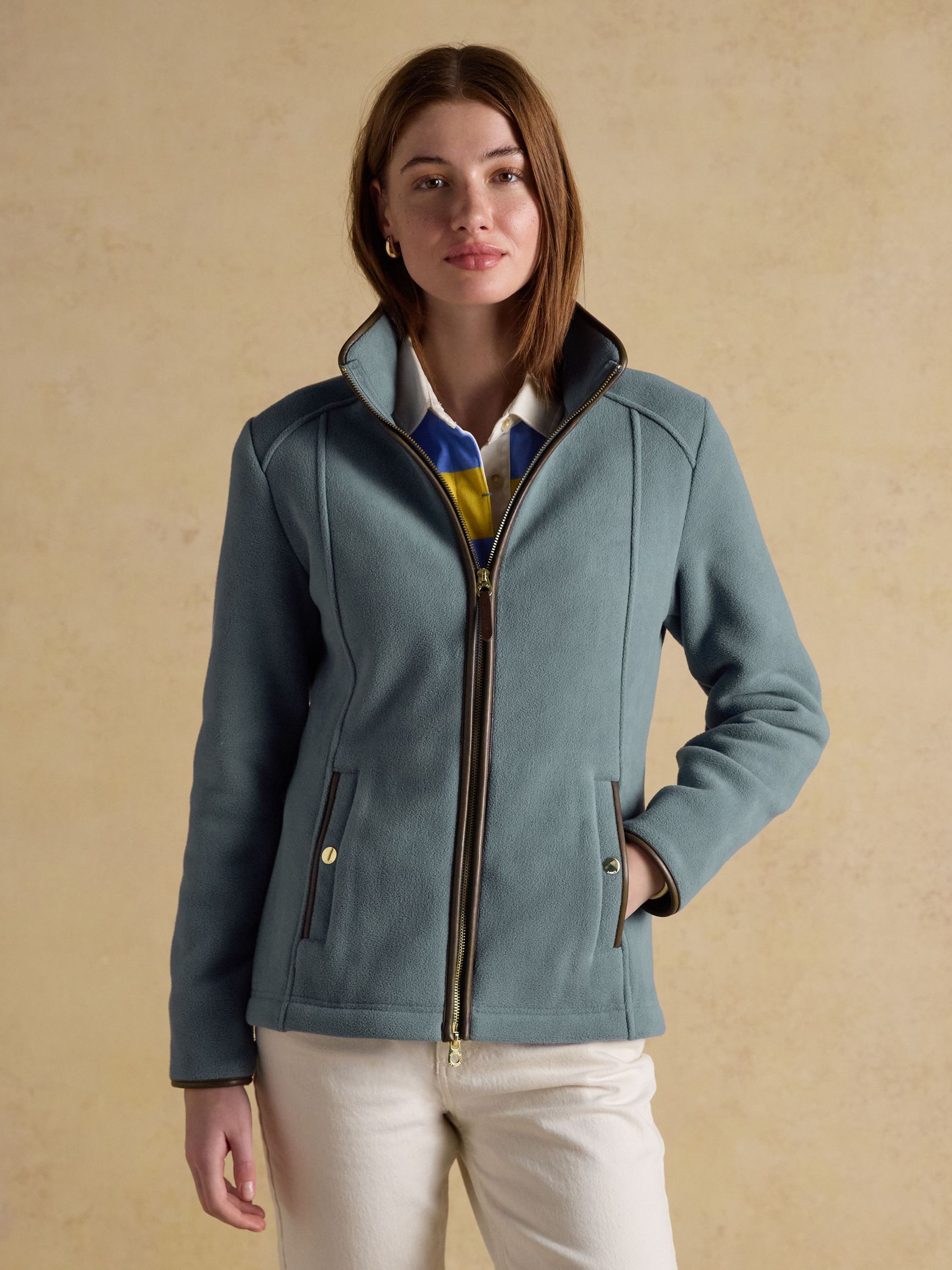 Heritage Chambray Blue Regular Zip Up Polar Fleece