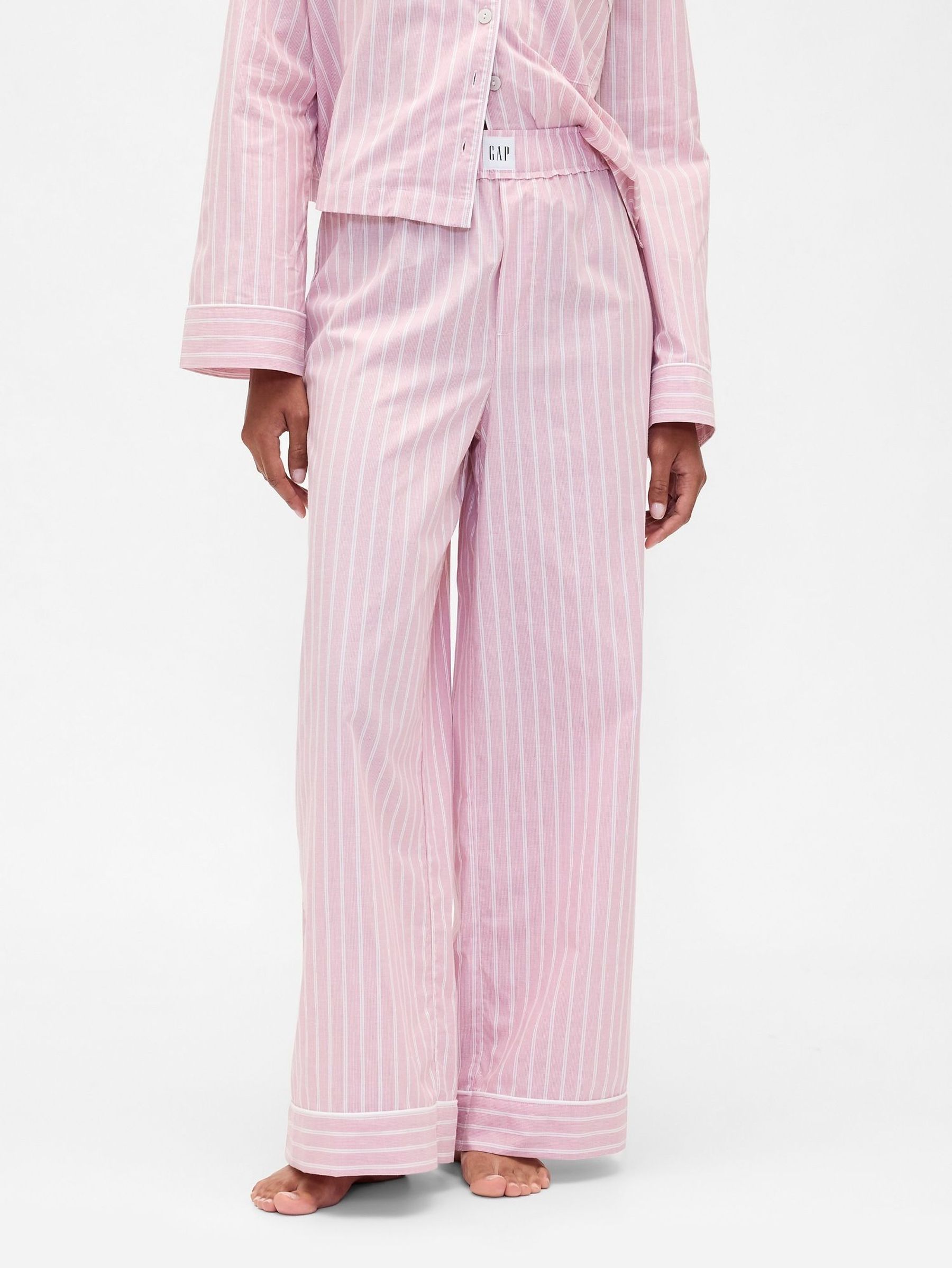 Pink 100% Cotton Poplin Pyjama Set (H69930) | £50
