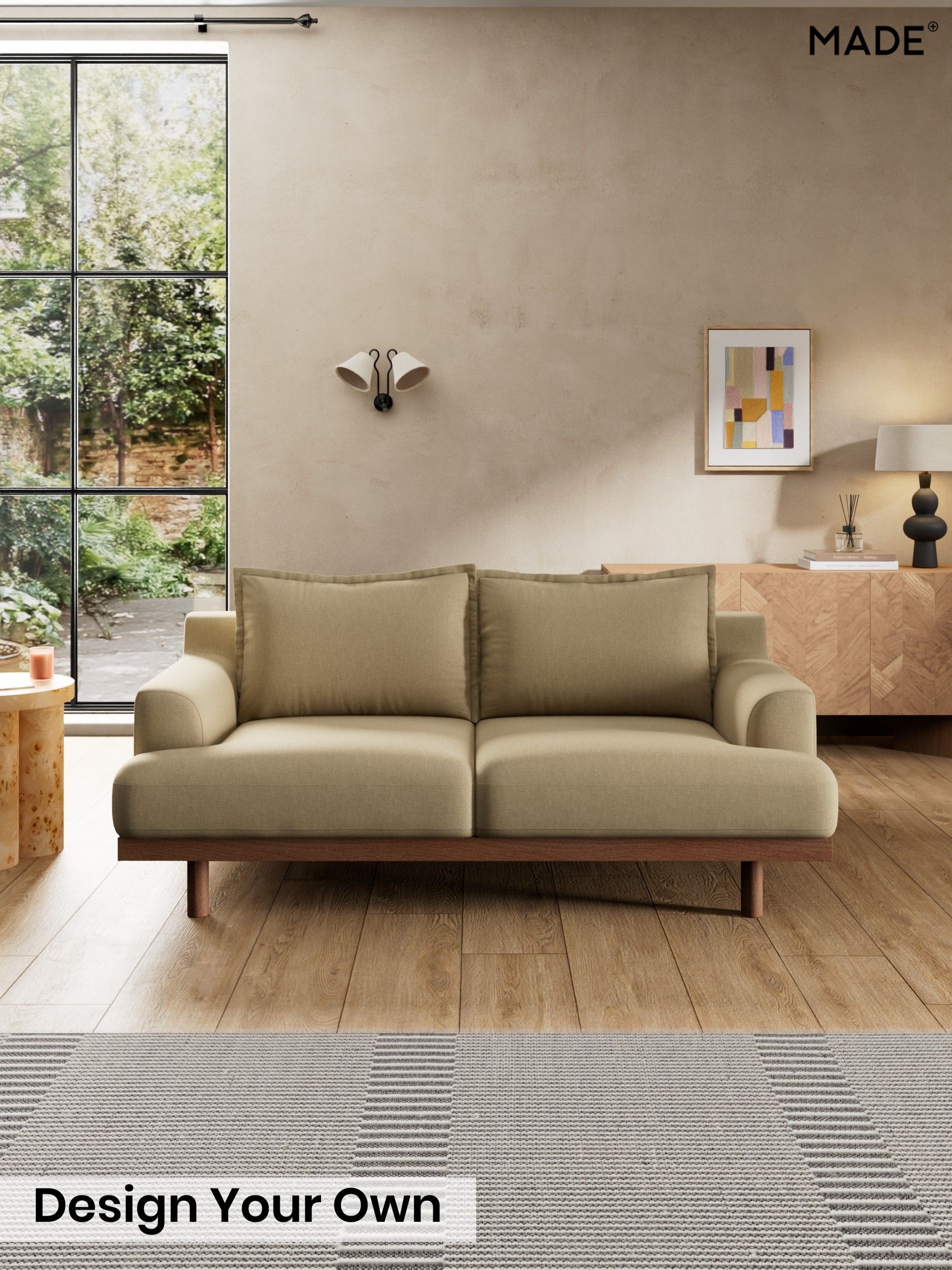 Textured Slub Weave/Caramel Natural - Turin By Made