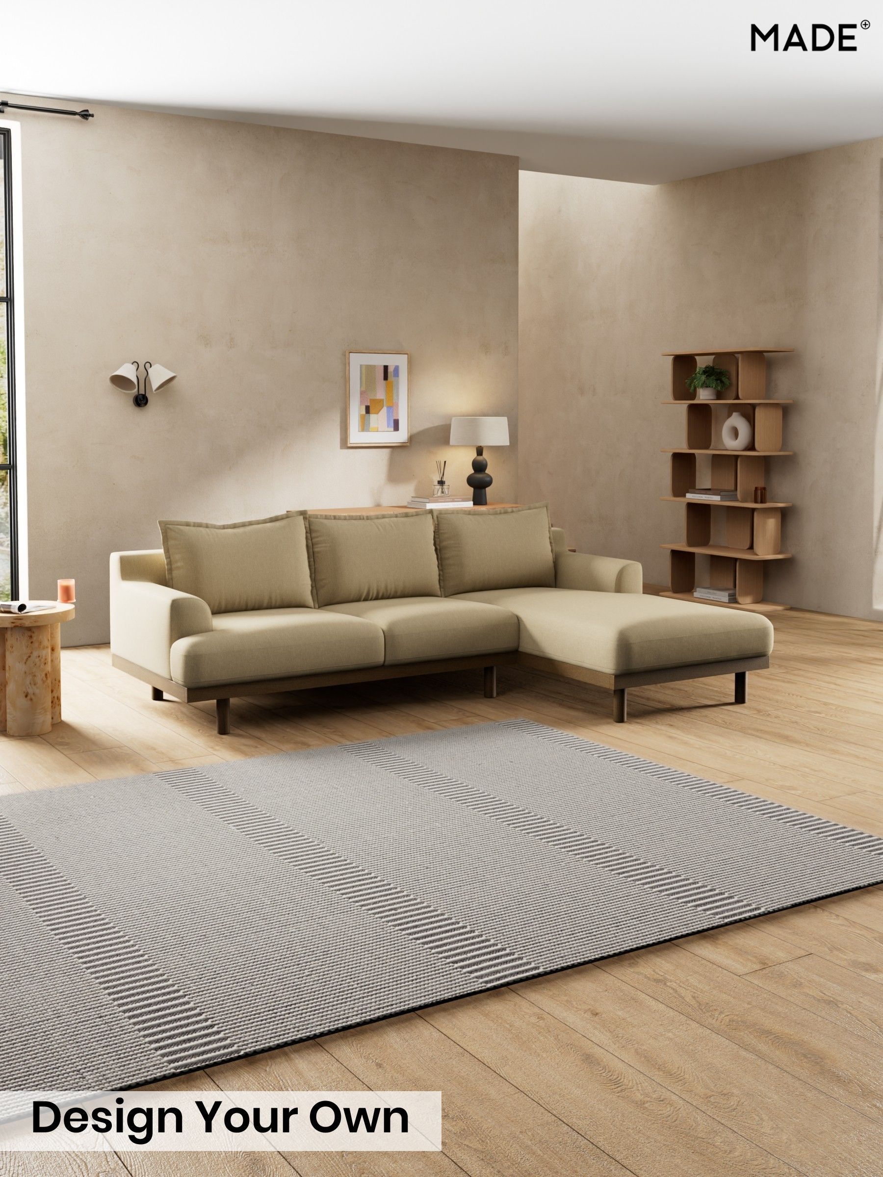 Textured Slub Weave/Caramel Natural - Turin By Made
