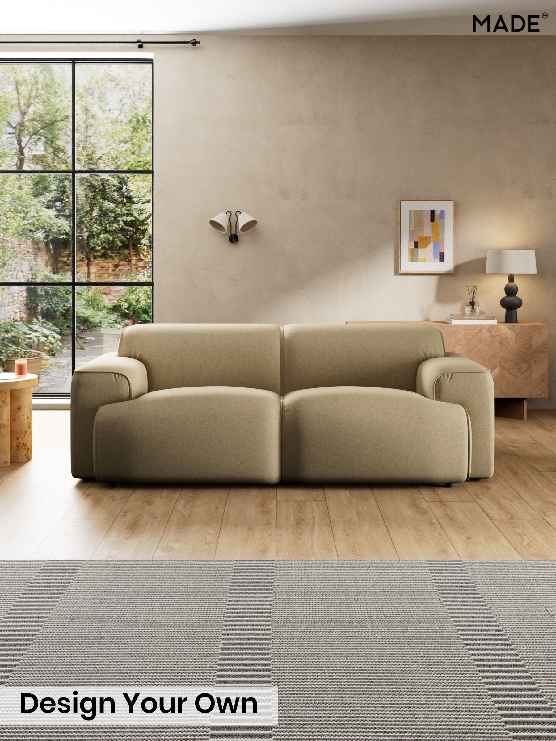 Textured Slub Weave/Caramel Natural - Avalon By Made