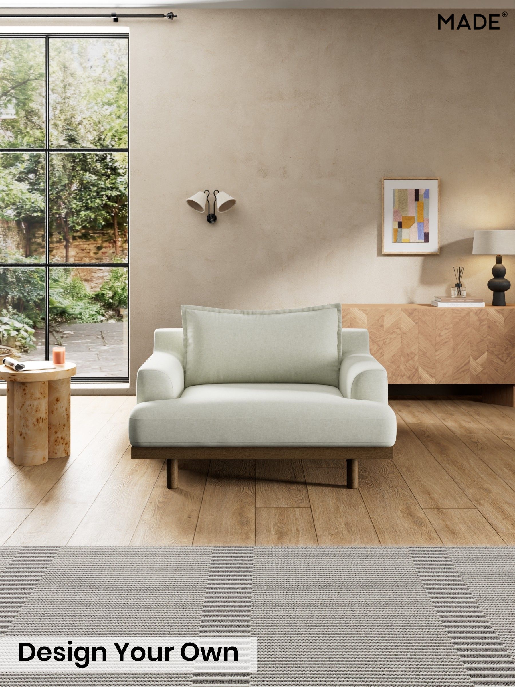 Textured Slub Weave/Light Natural - Turin By Made