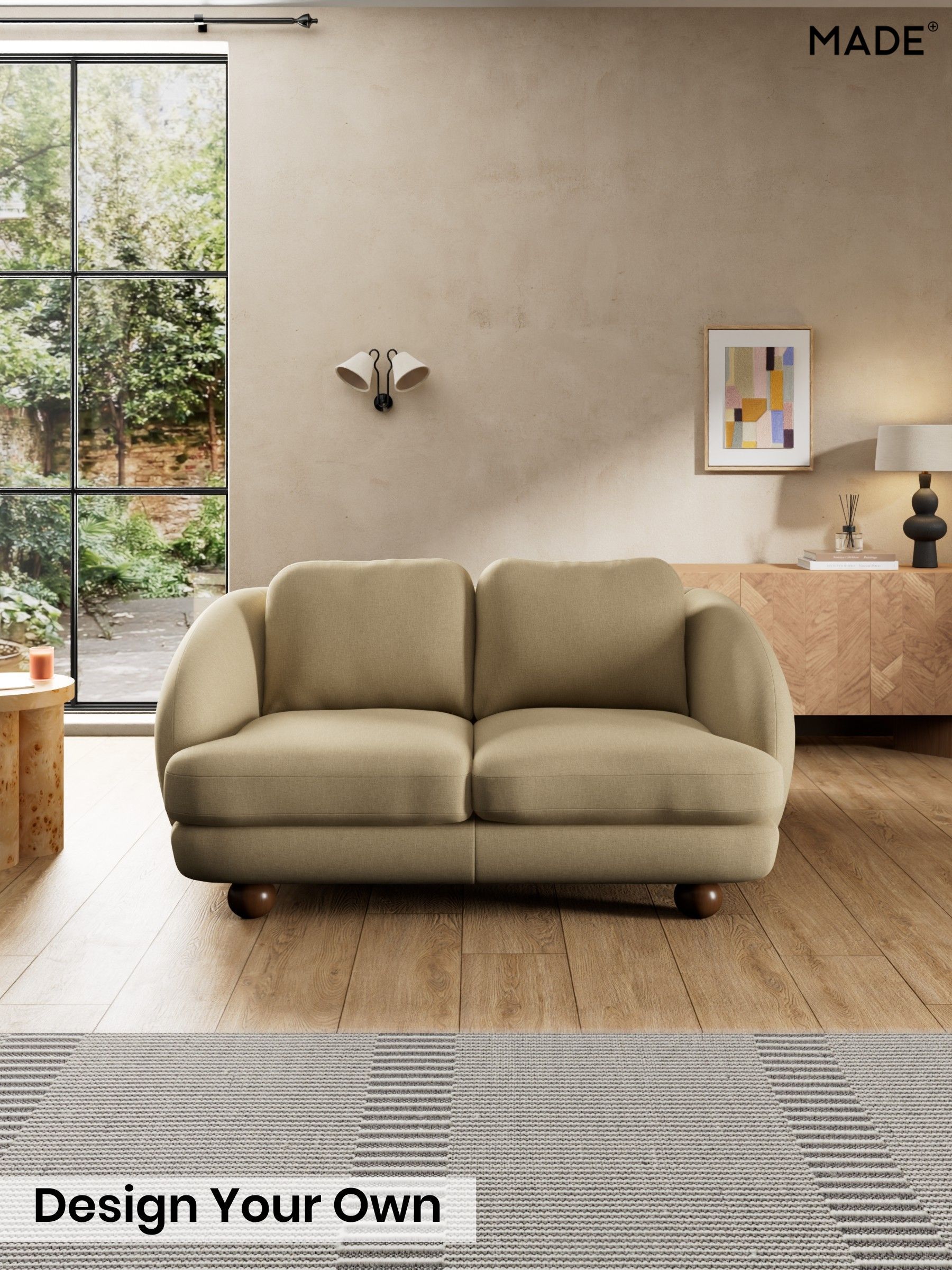 Textured Slub Weave/Caramel Natural - Madris By Made