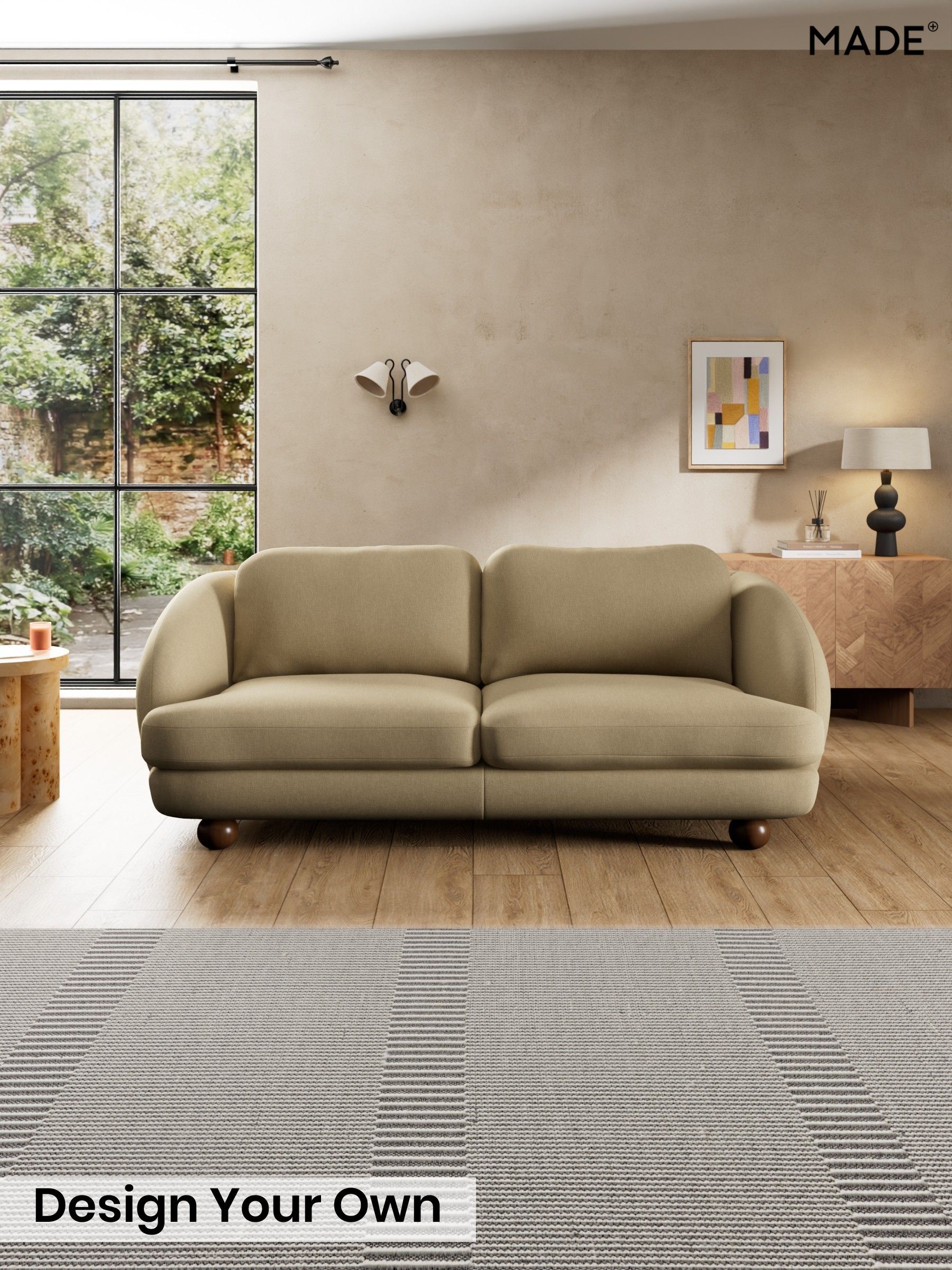 Textured Slub Weave/Caramel Natural - Madris By Made