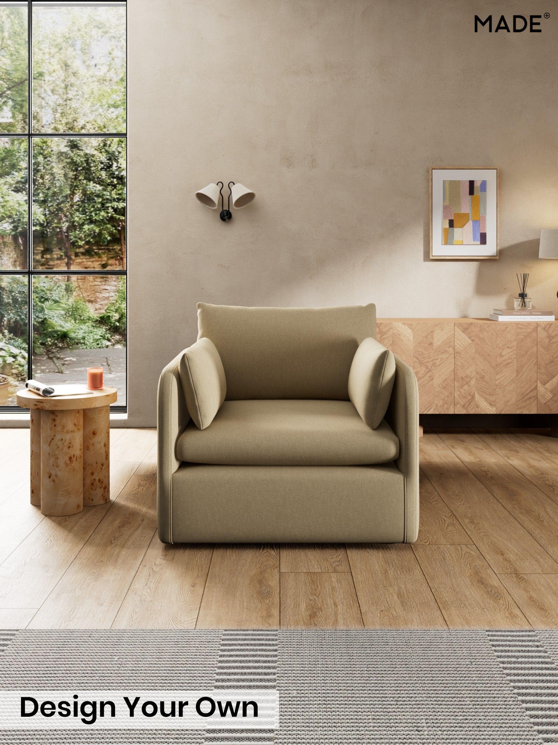 Textured Slub Weave/Caramel Natural - Jackson By Made