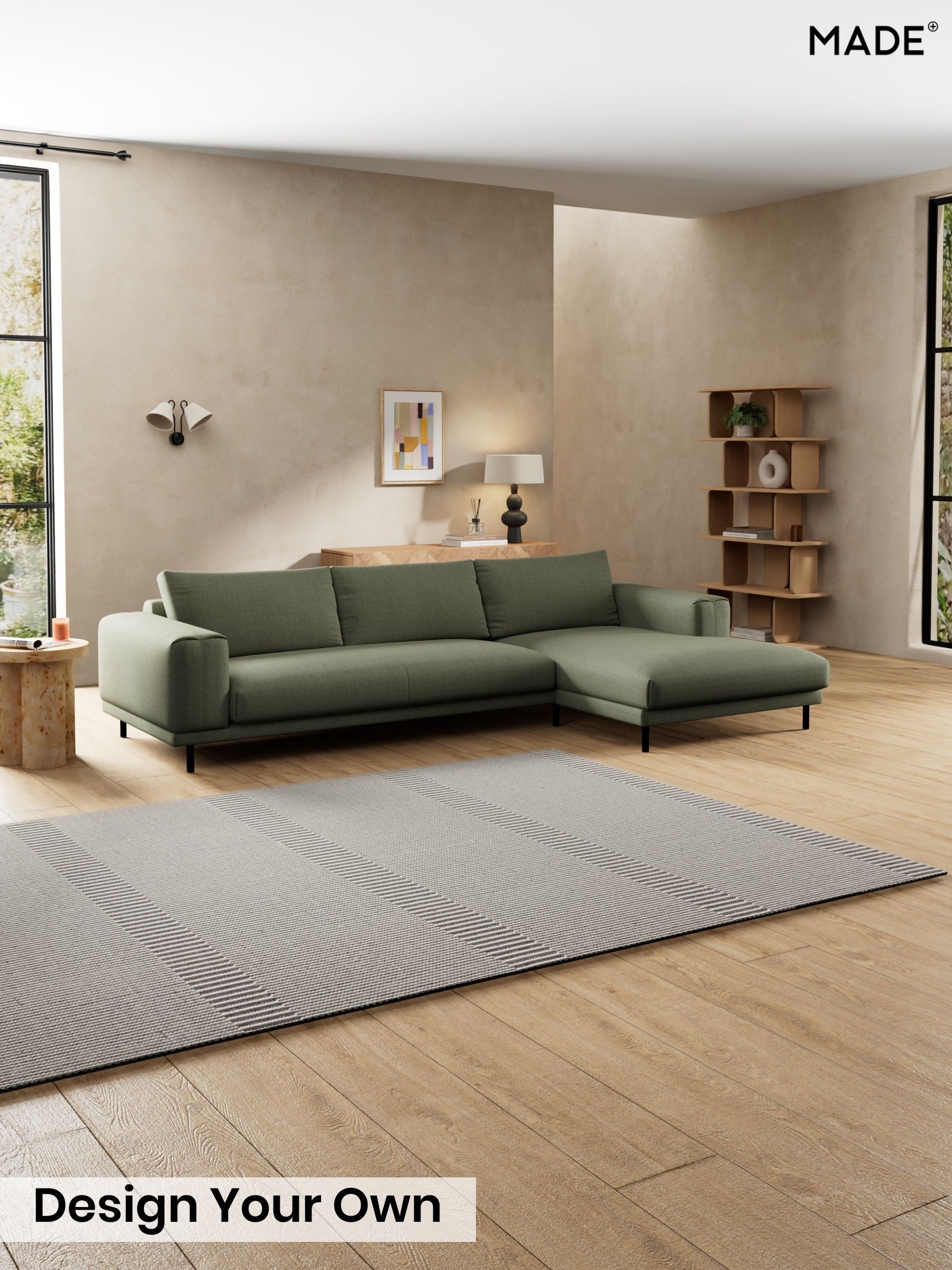 Textured Slub Weave/Soft Olive Green - Odin By Made