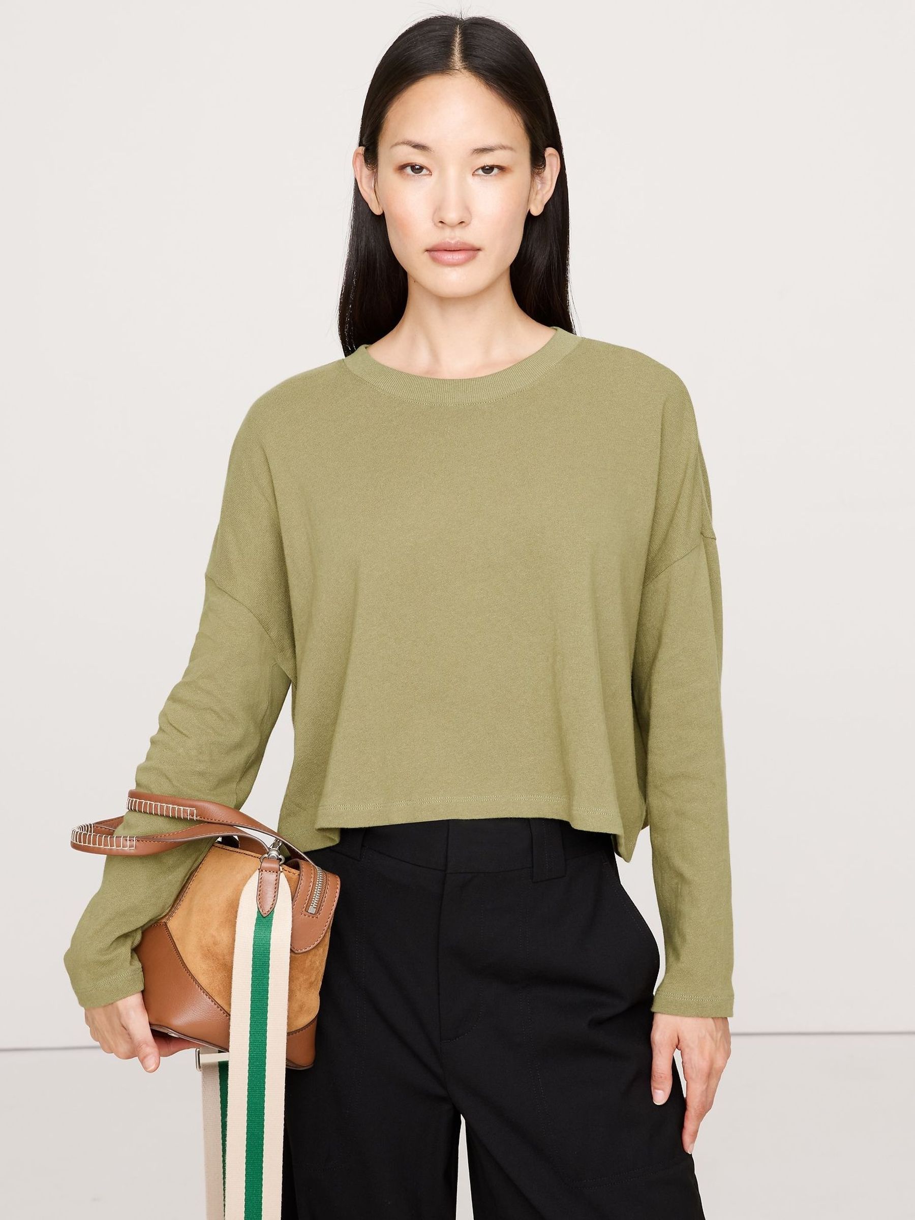 Banana Republic Green Oversized Cotton Cropped T-Shirt (H71171) | £30