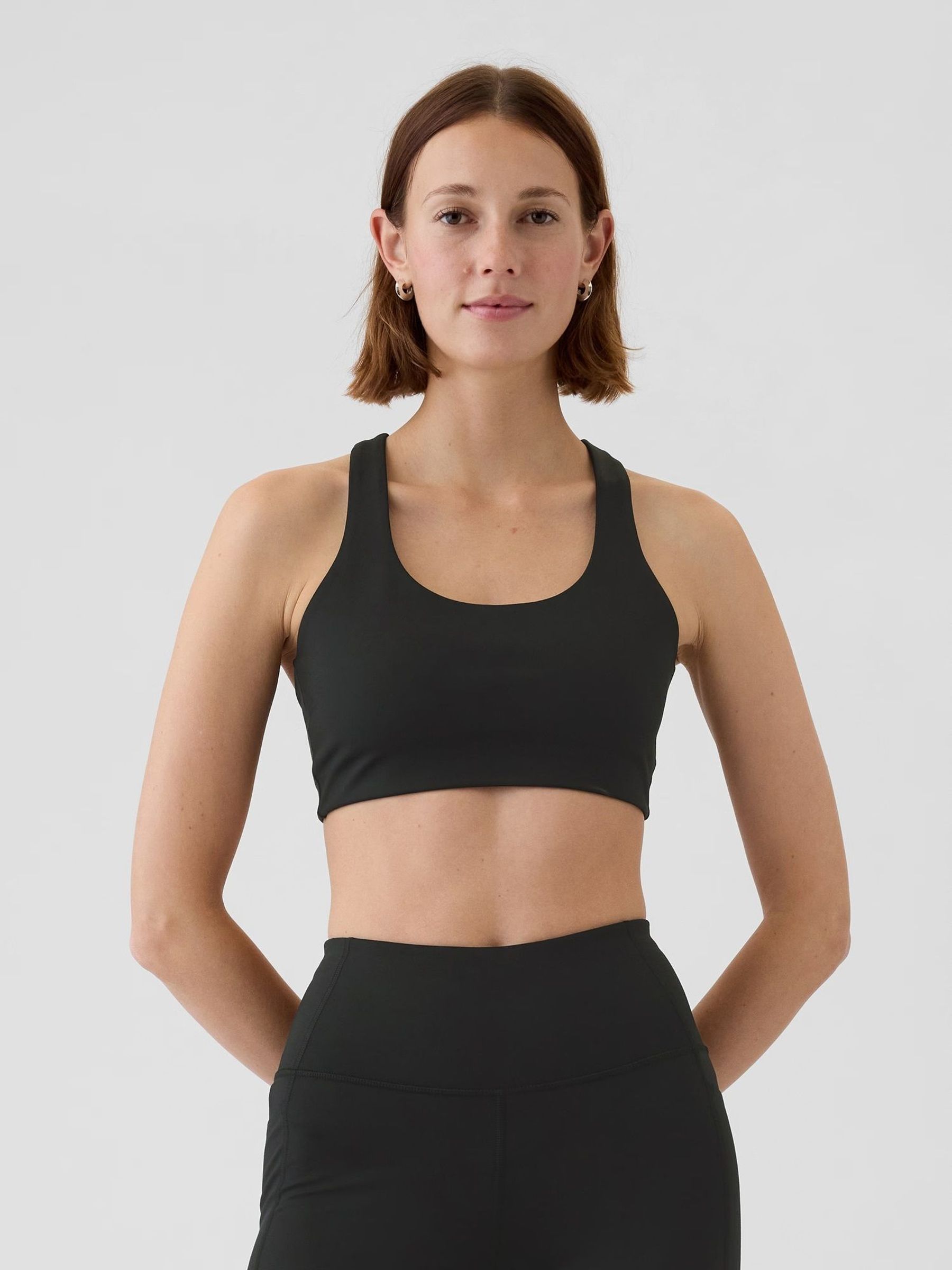Black Power Medium Impact Racerback Sports Bra (H72138) | £25