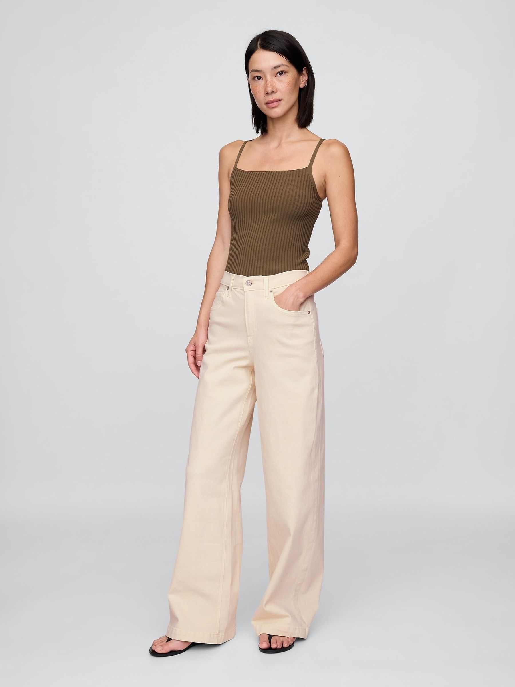 Black High Waisted Stride Wide-Leg Jeans (H72210) | £50