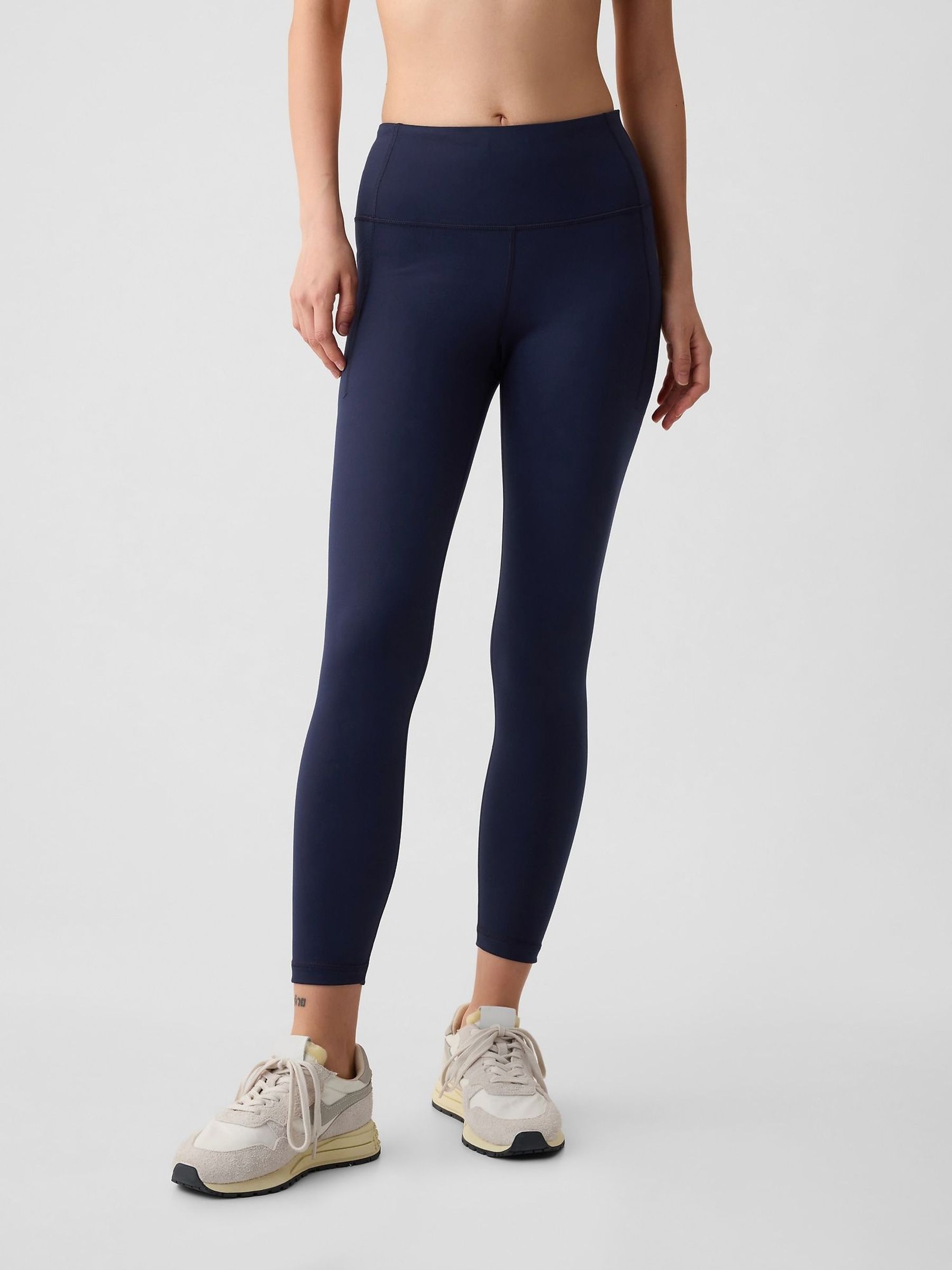 Navy Blue Sky High Waisted Power Flare Leggings (H72221) | £45