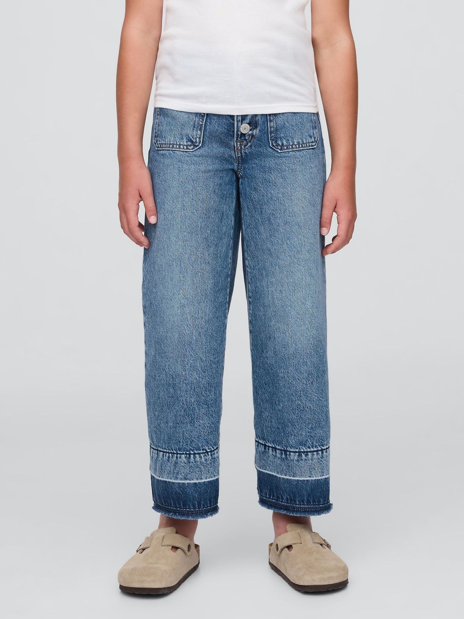 Blue High Rise Stride Wide-Leg Ankle Jeans (H72226) | £30