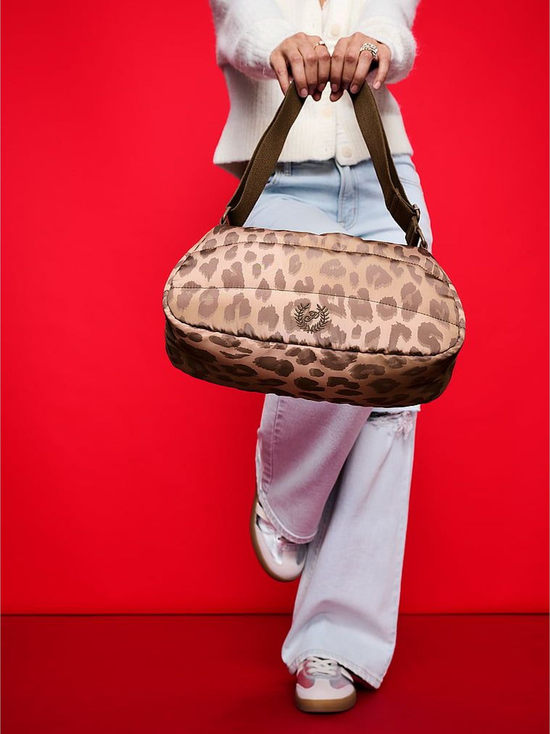 Leopard Brown Quilted Puffer Shoulder Bag (H73406) | £29