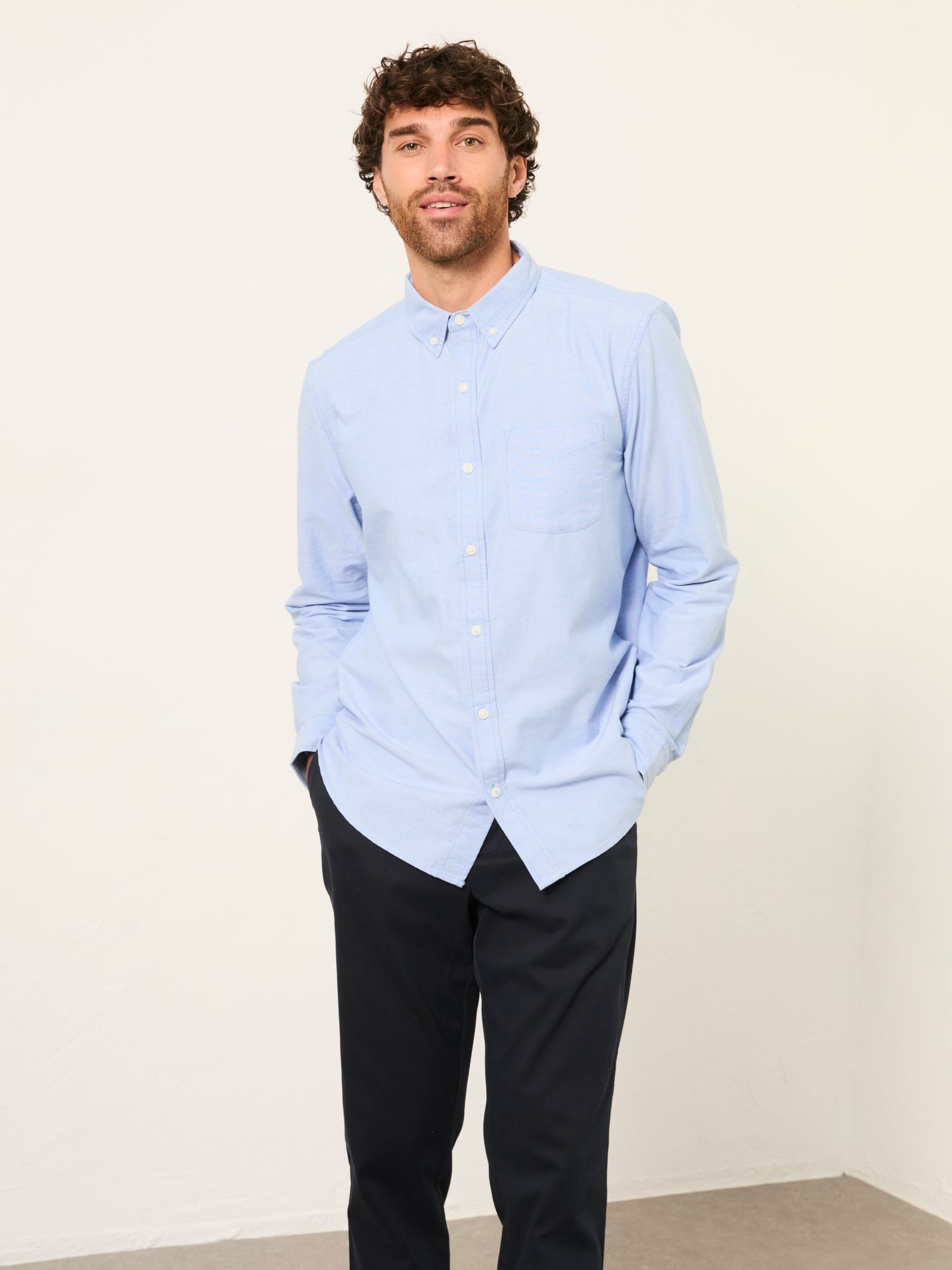 White and Blue Long Sleeve 2 Pack Oxford Shirts (H73756) | £75
