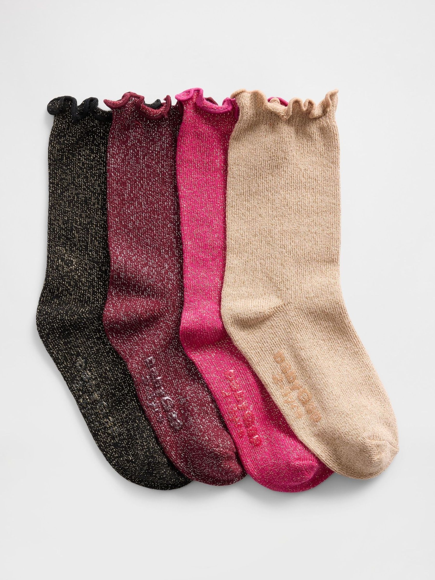 White Shimmer Crew Socks 4 Pack (H73956) | £10