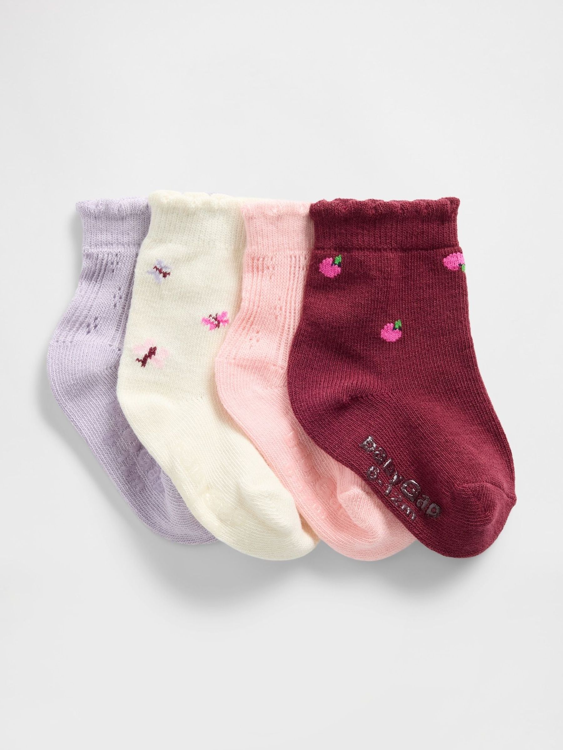 Multi Quarter Crew Socks 4-Pack (Newborn-5yrs) (H73971) | £8